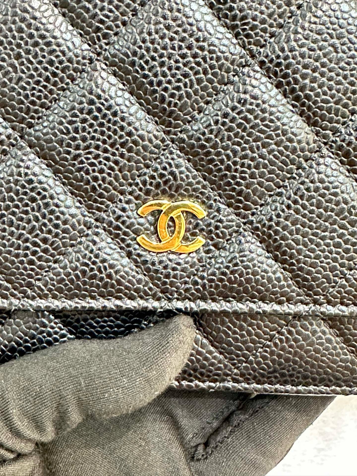 Chanel Classic Wallet on Chain Caviar Black GHW 24 Holo