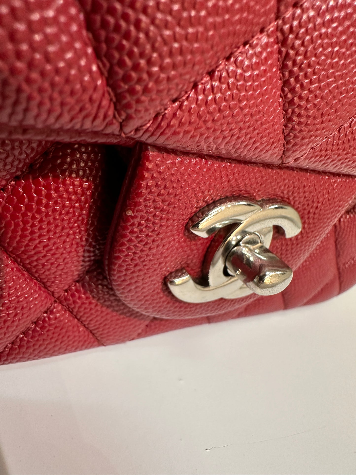 Chanel Classic Square Mini Flap in Red Caviar and SHW