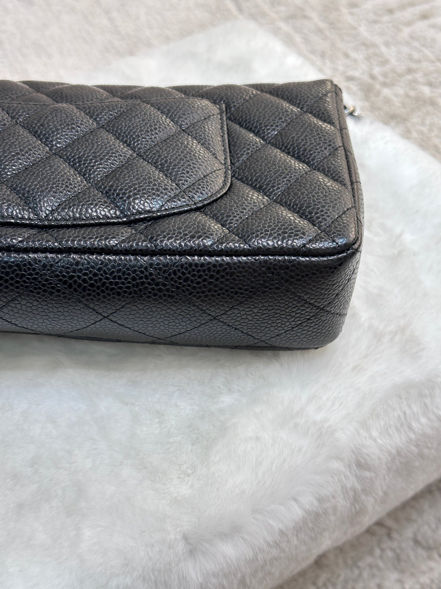 Chanel Caviar East West Flap Bag Black SHW