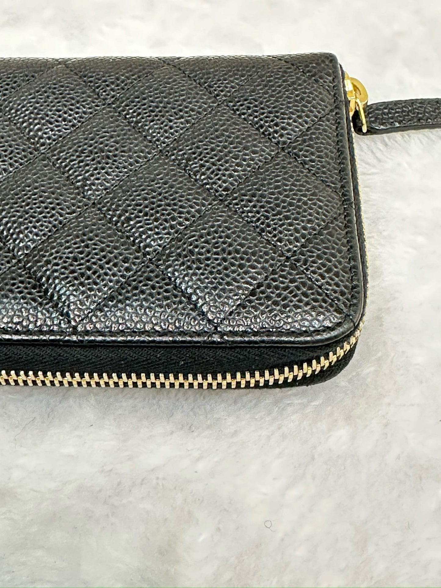 Chanel Caviar Long Zip Wallet Black GHW