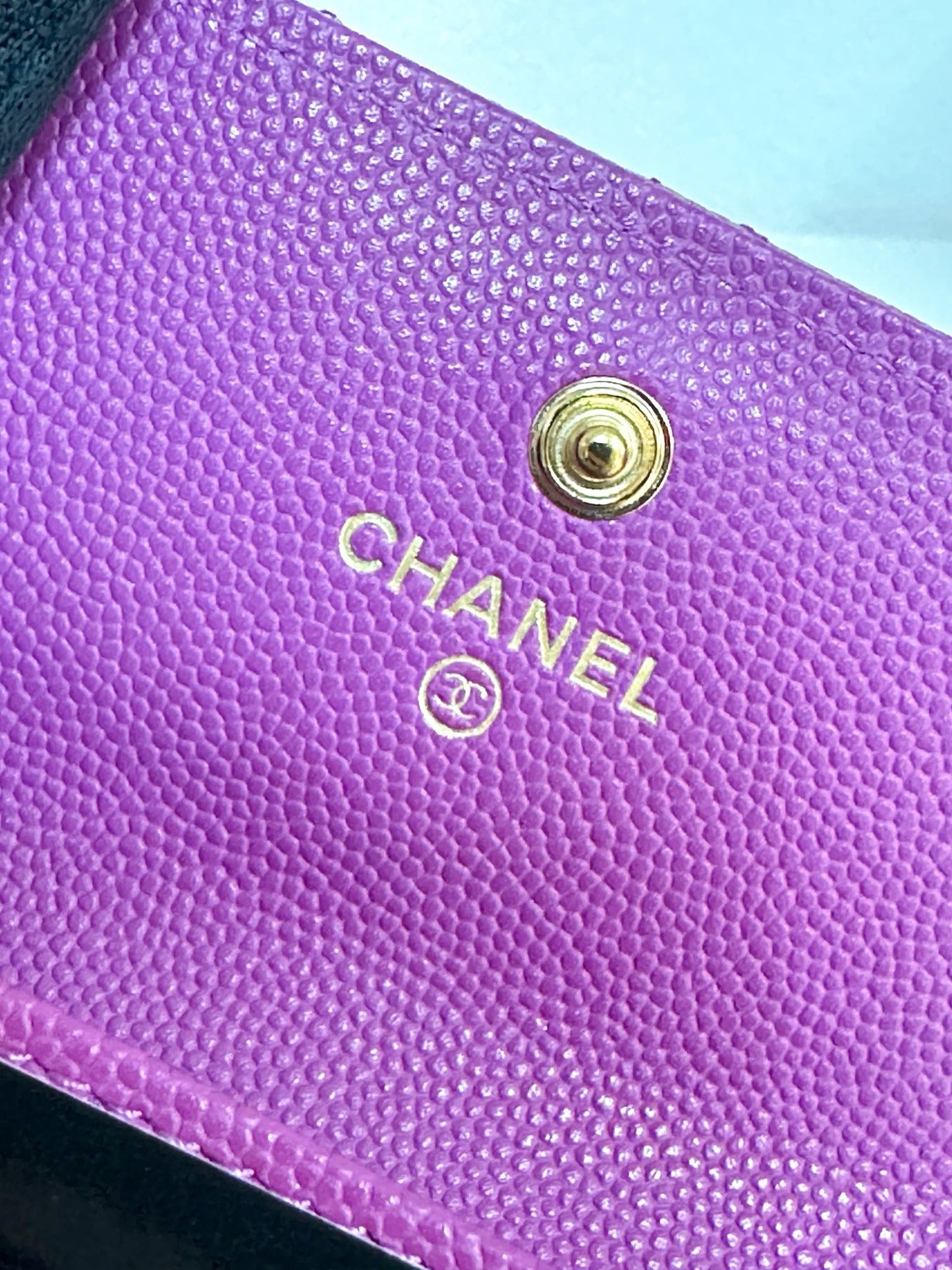 Chanel Card Holder Flag Bag 23B Purple