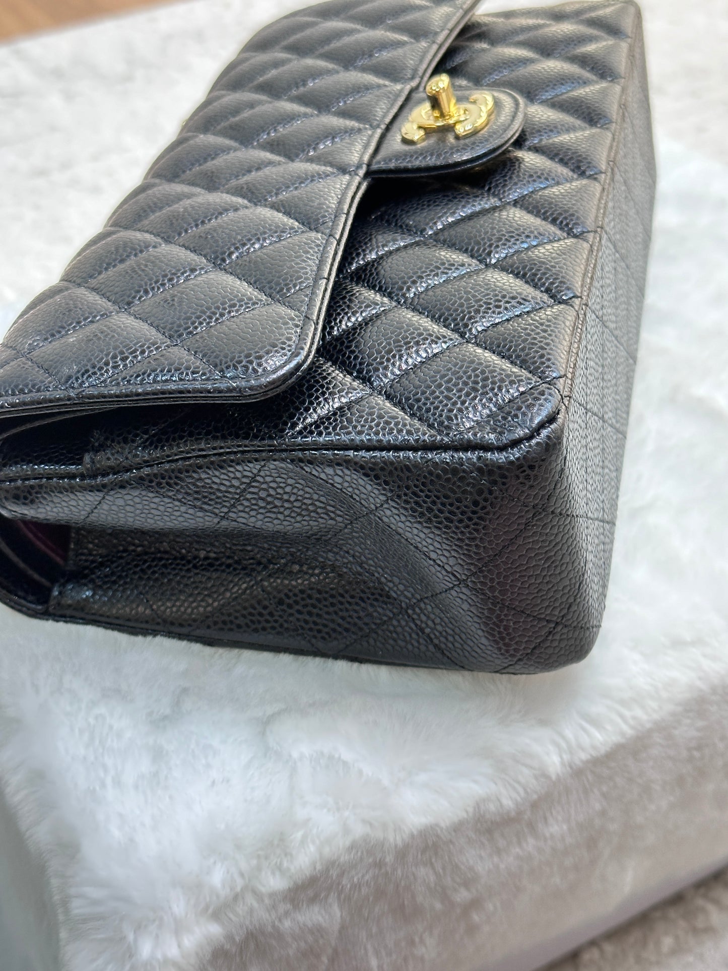 Chanel Medium Caviar Double Flap Black Bag GHW