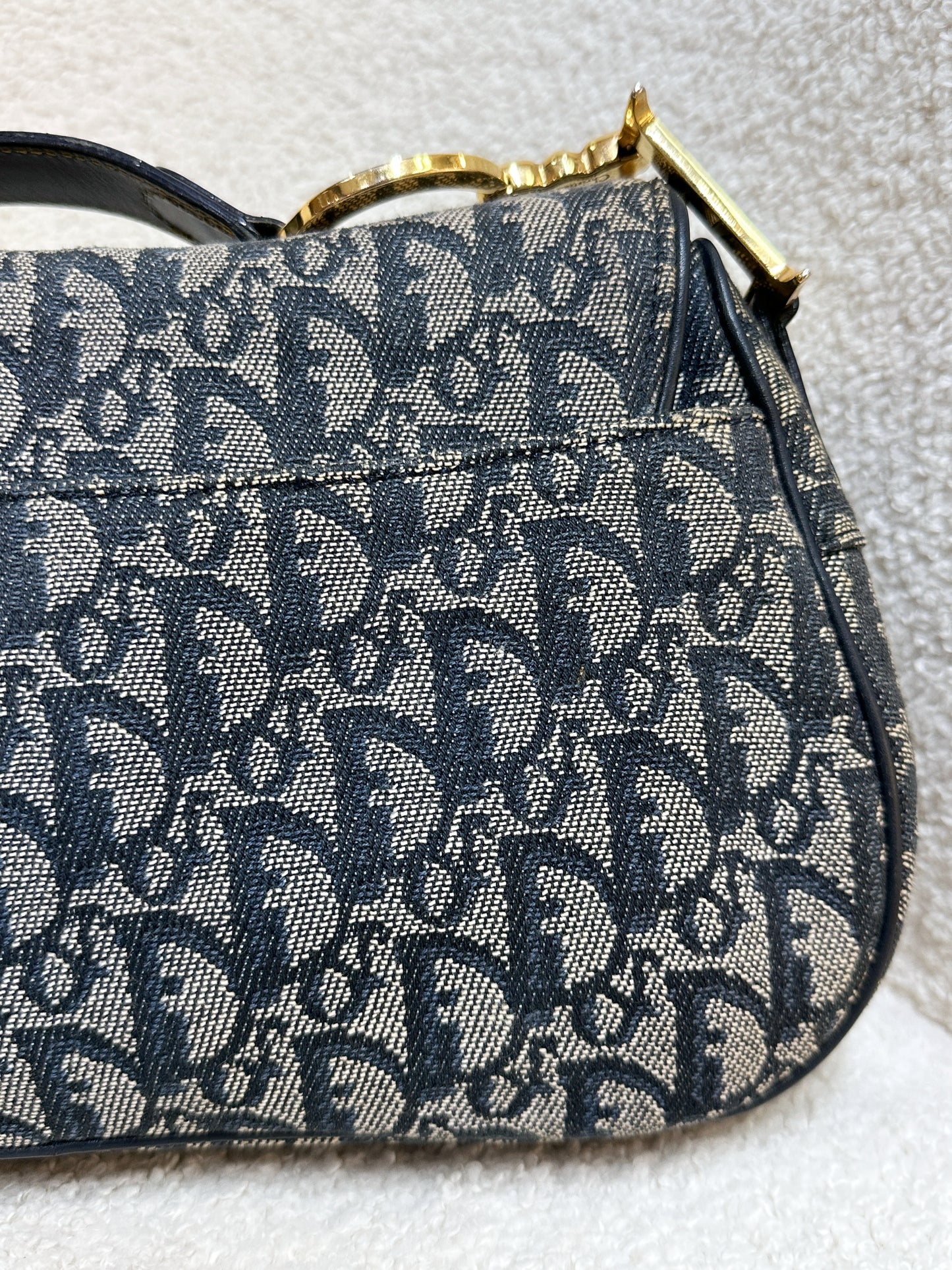 Christian Dior Double Saddle Canvas Navy blue 2001 year