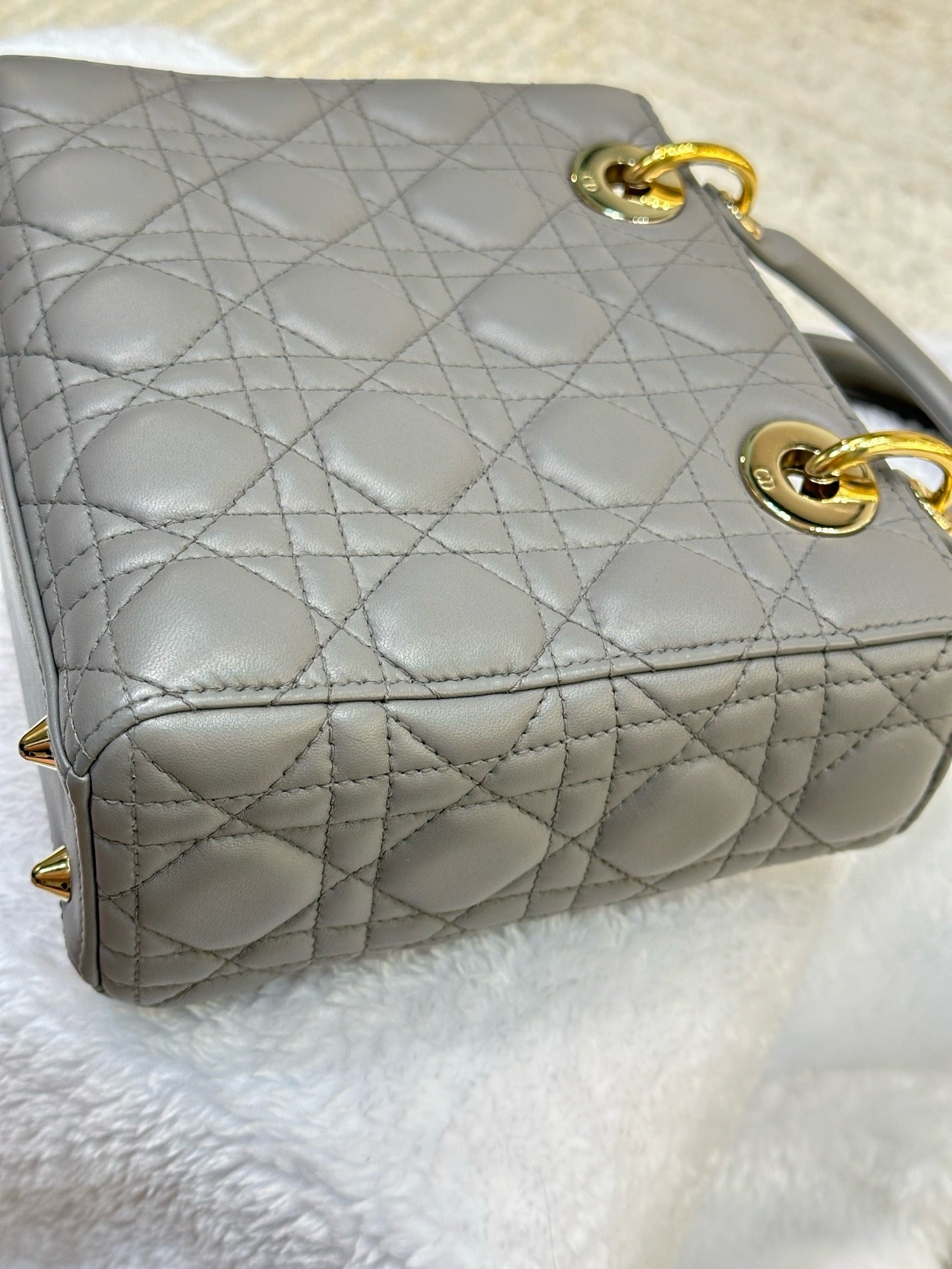 Dior Small Lady Dior My ABCDior Cannage Lambskin Gray 2019year