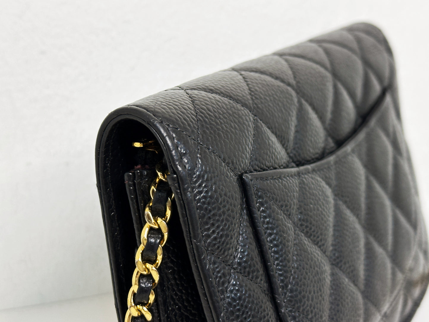 Chanel Classic Wallet on Chain Caviar Black GHW 2859 Holo card