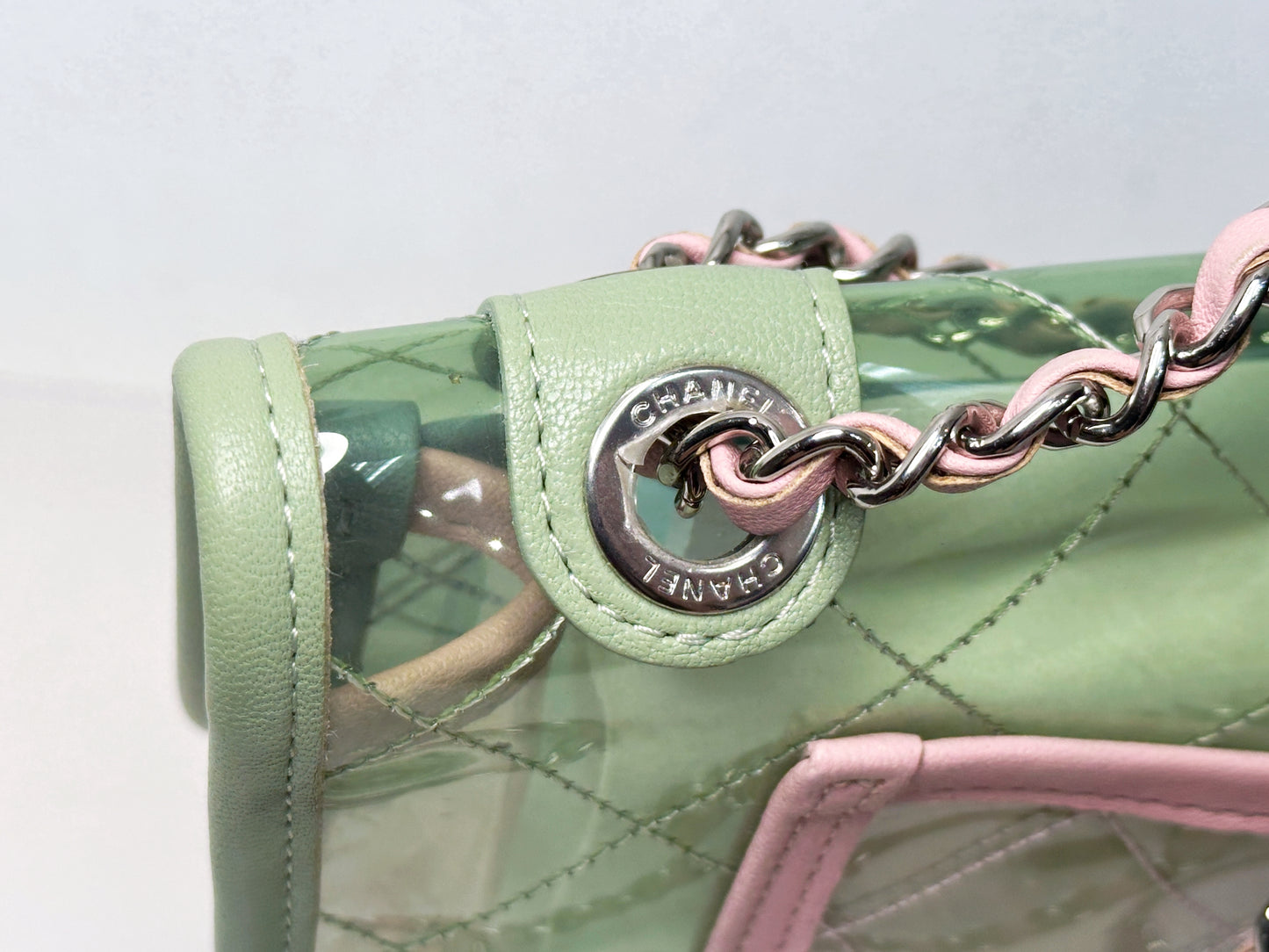 Chanel Coco Splash PVC Medium Flap Bag Green/Blue/Pink 254975 holo