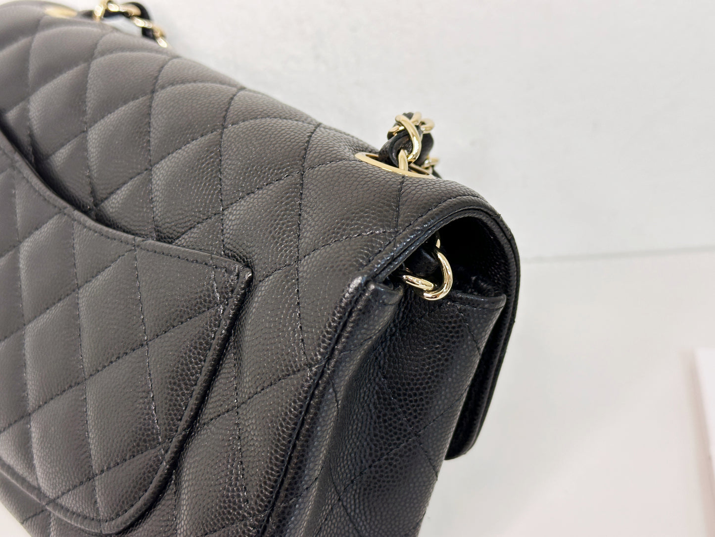Chanel Caviar Classic Quilted Mini Rectangular Flap black GHW 2353 holo card