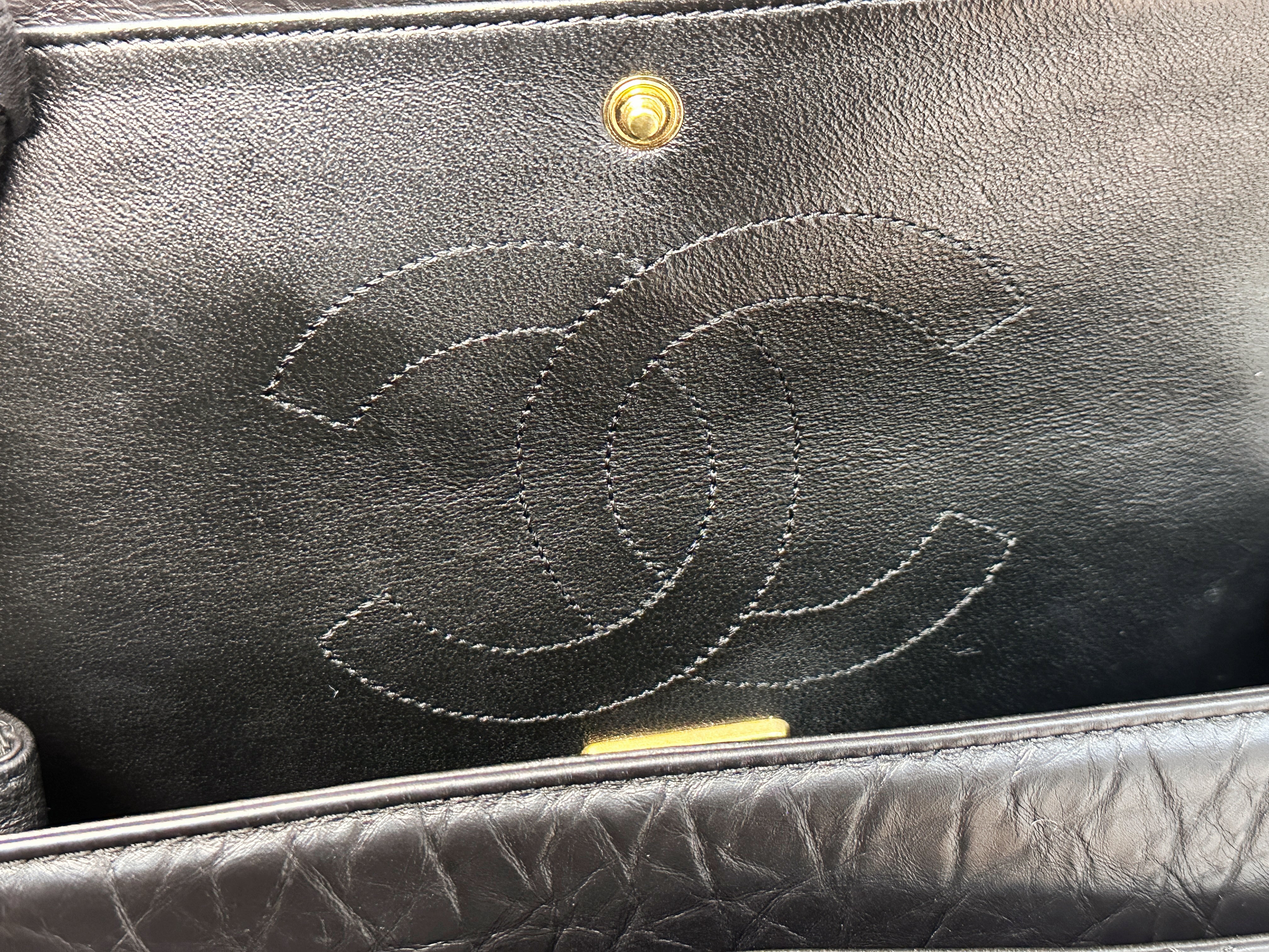 Chanel Small 2.55 Reissue Aged Calfskin Lucky Charms 225 Flap Black GHW