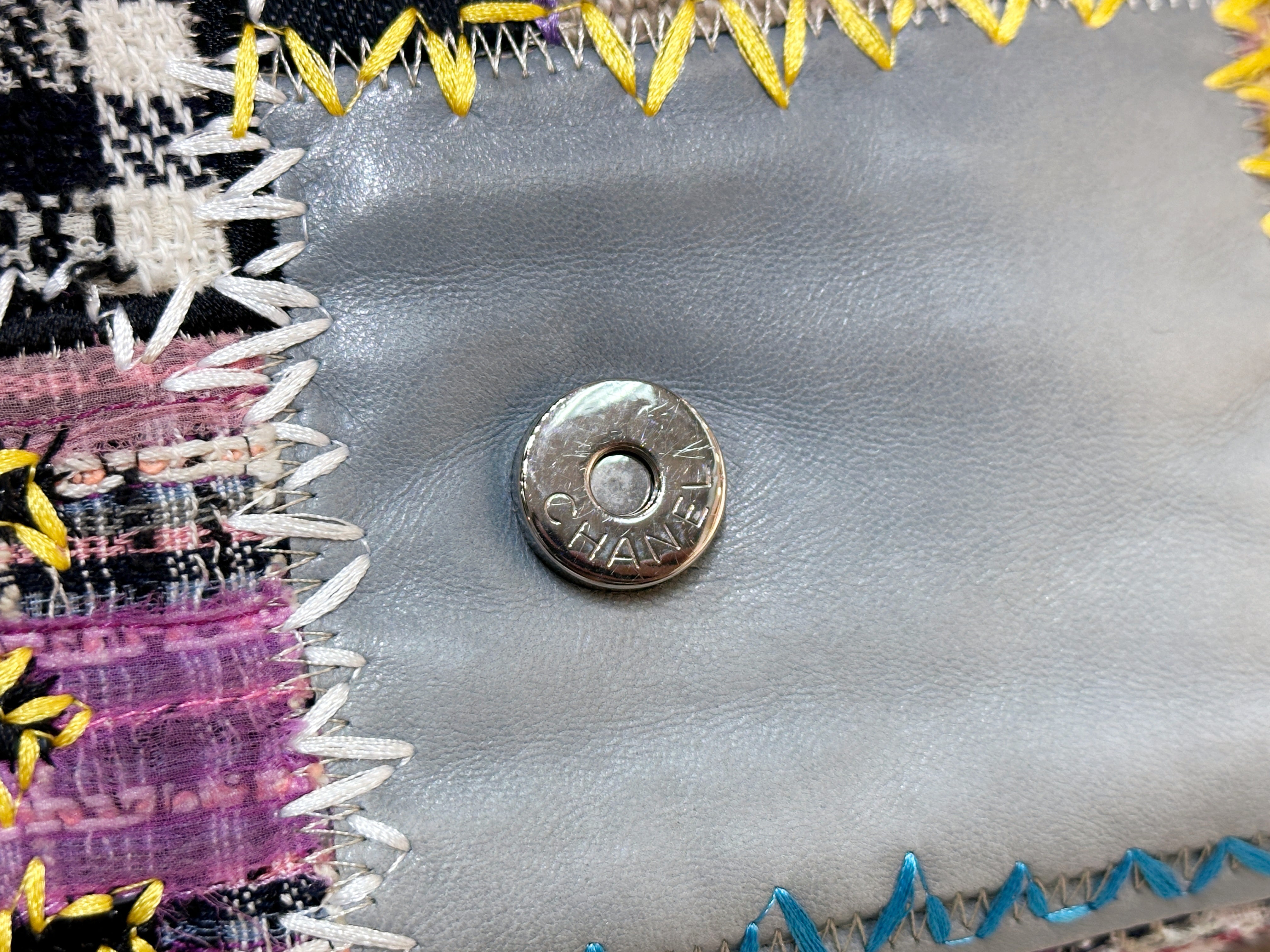 CHANEL TIMELESS PATCHWORK MULTICOLOR JUMBO SINGLE FLAP BAG 1443 holo card