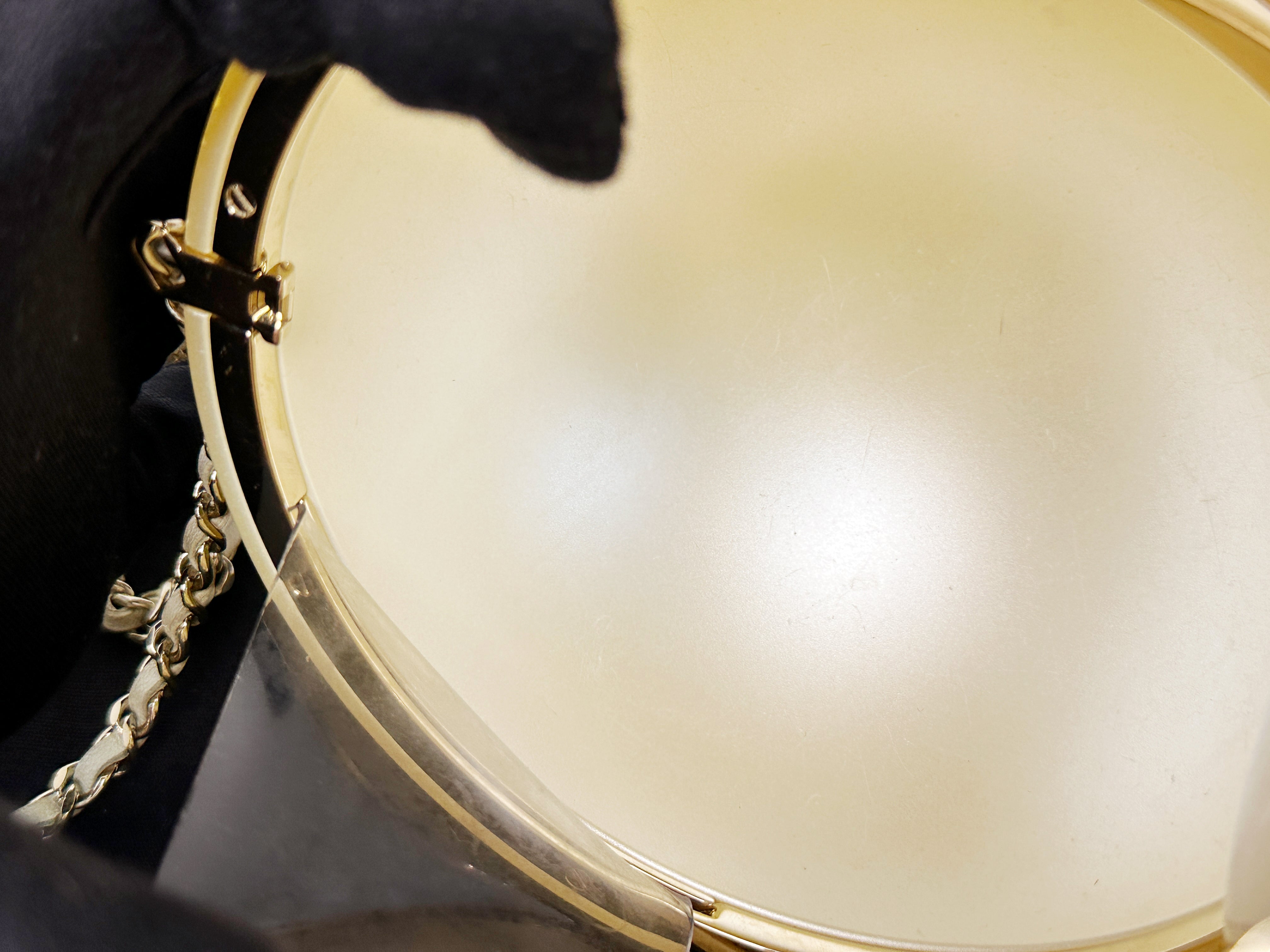 Chanel 15C Round Pearl Plexiglass Minaudiere