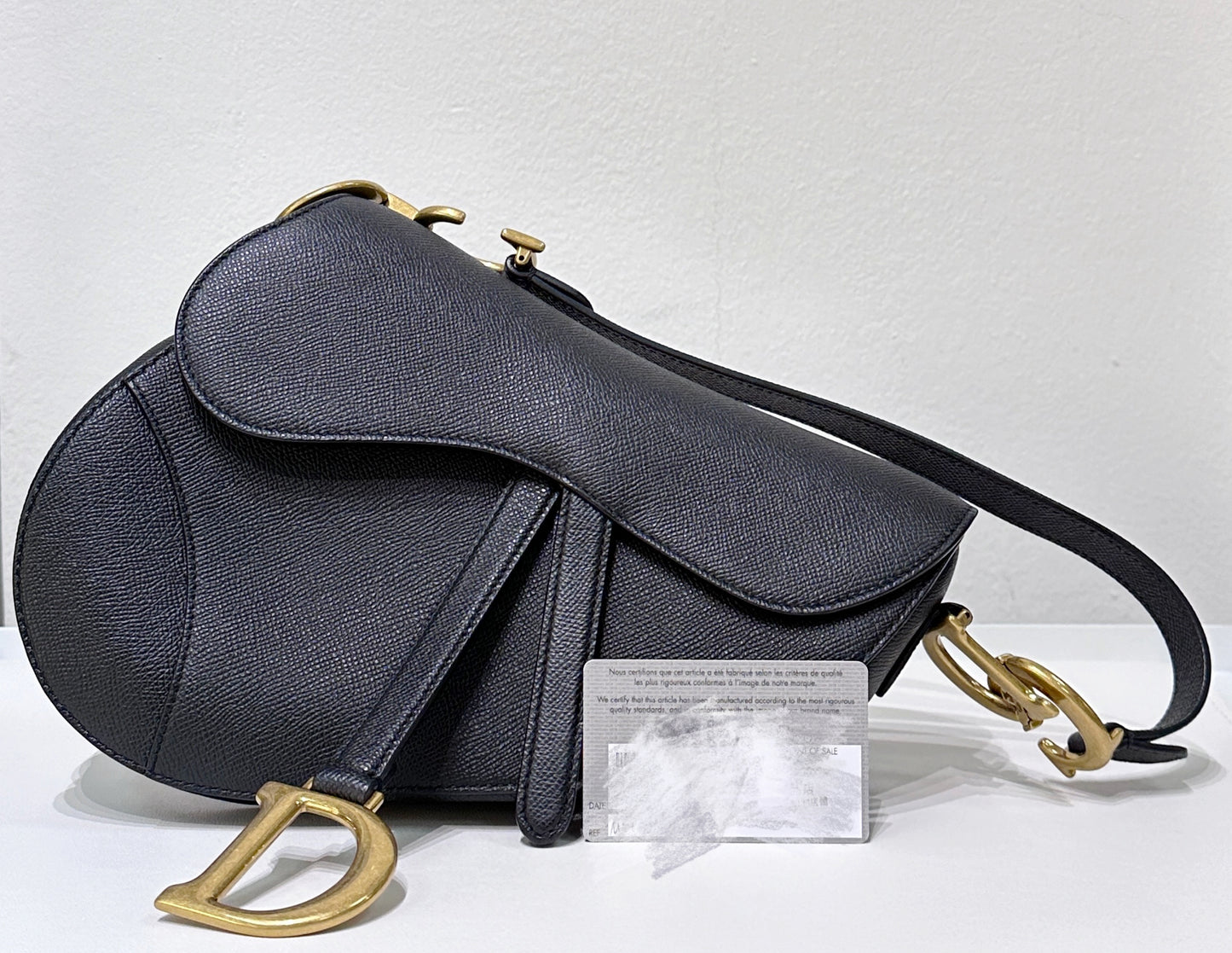 Christian Dior Meidum Leather Saddle Bag Black