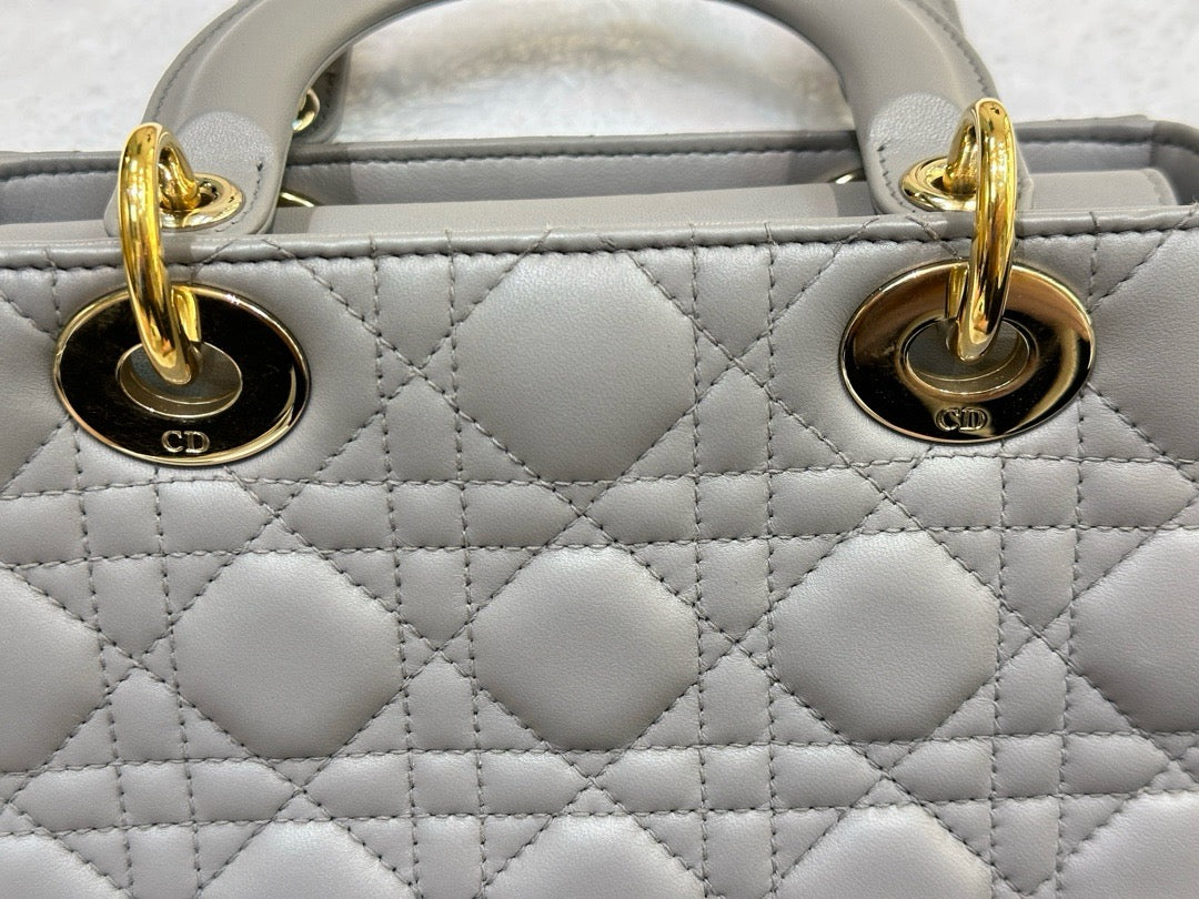 Dior Small Lady Dior My ABCDior Cannage Lambskin Gray 2019year