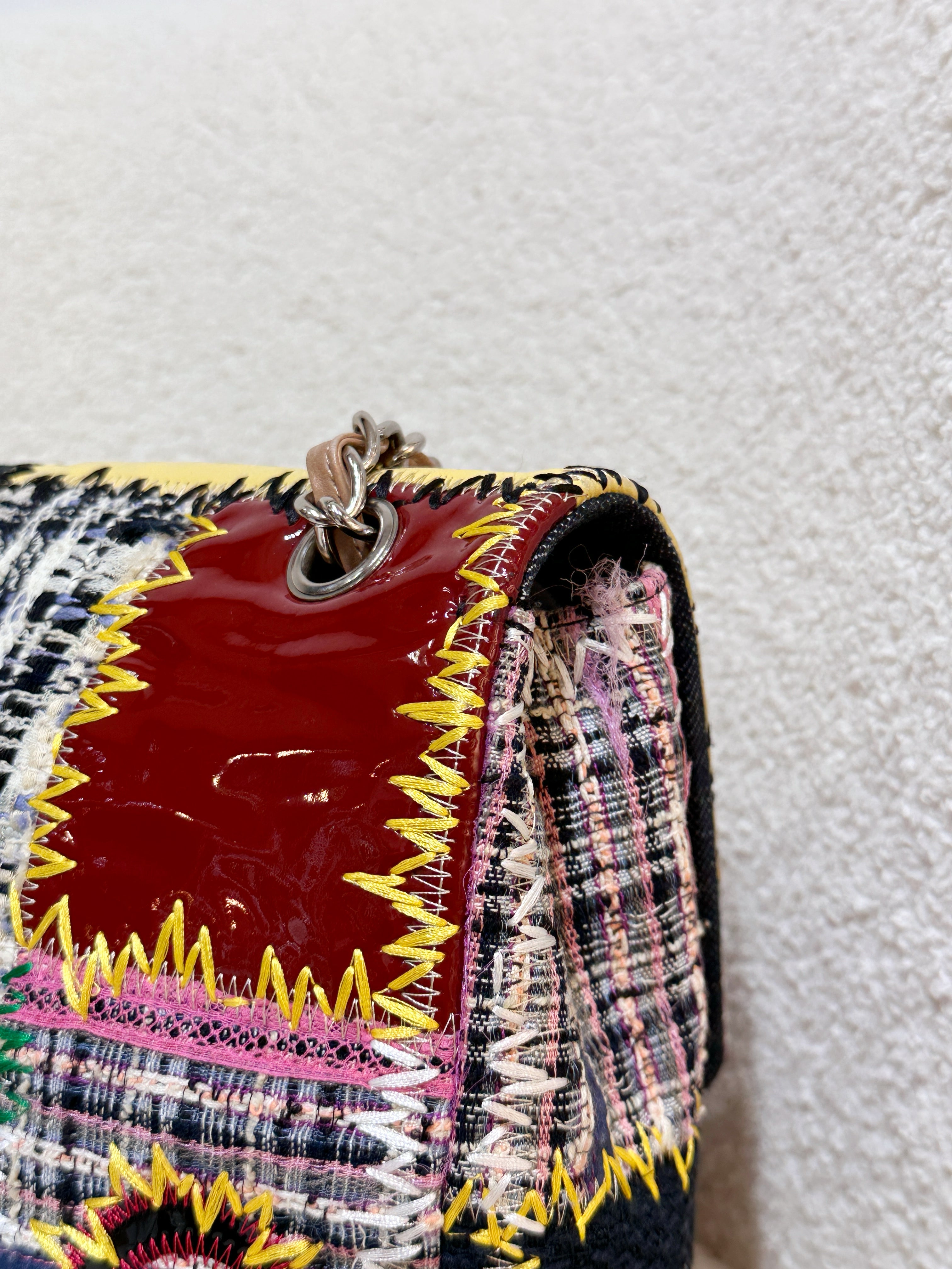 CHANEL TIMELESS PATCHWORK MULTICOLOR JUMBO SINGLE FLAP BAG 1443 holo card