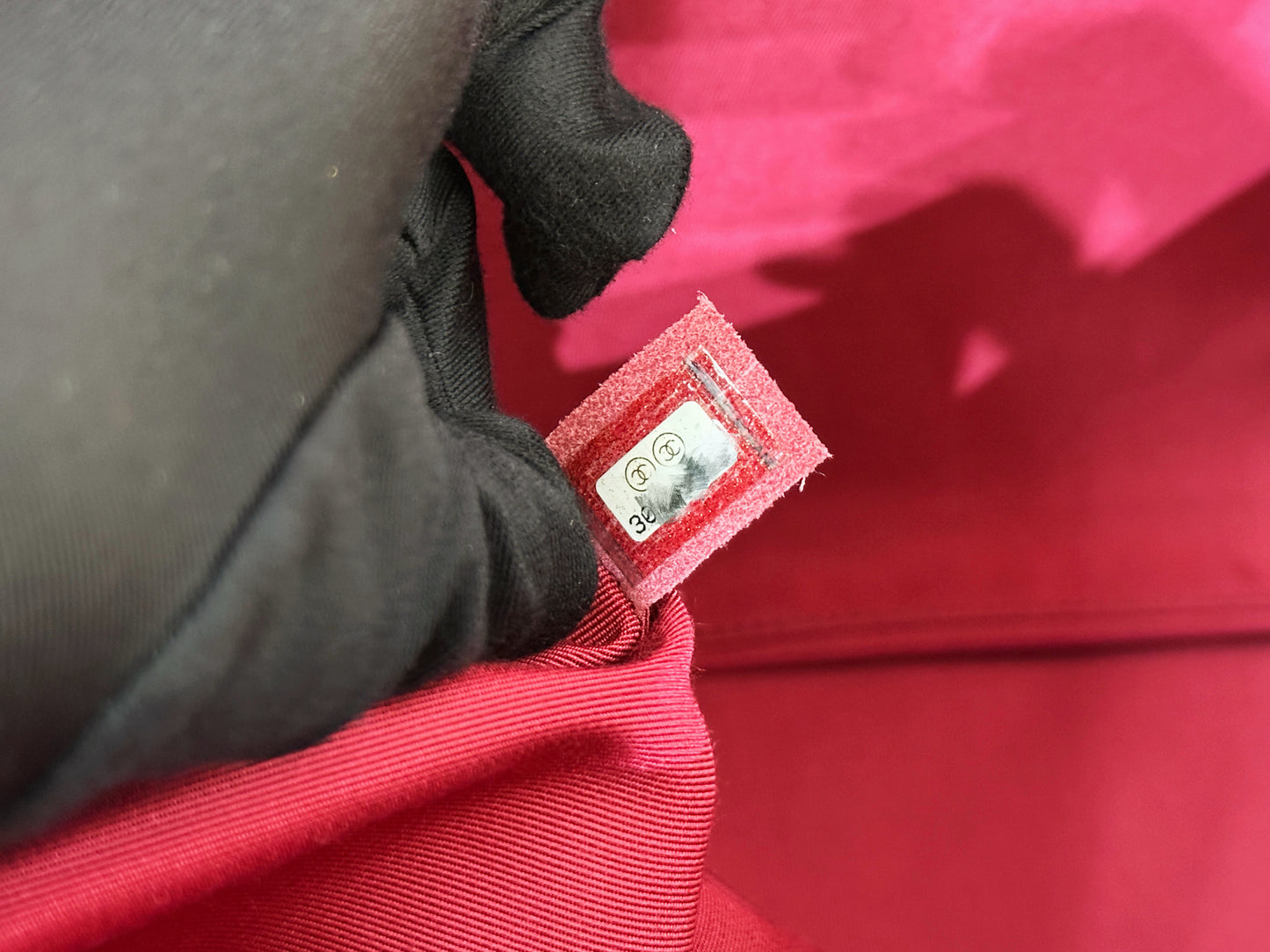 Chanel Red Grained Calfskin XL Small Travel Flap Bag Light Gold Hardware