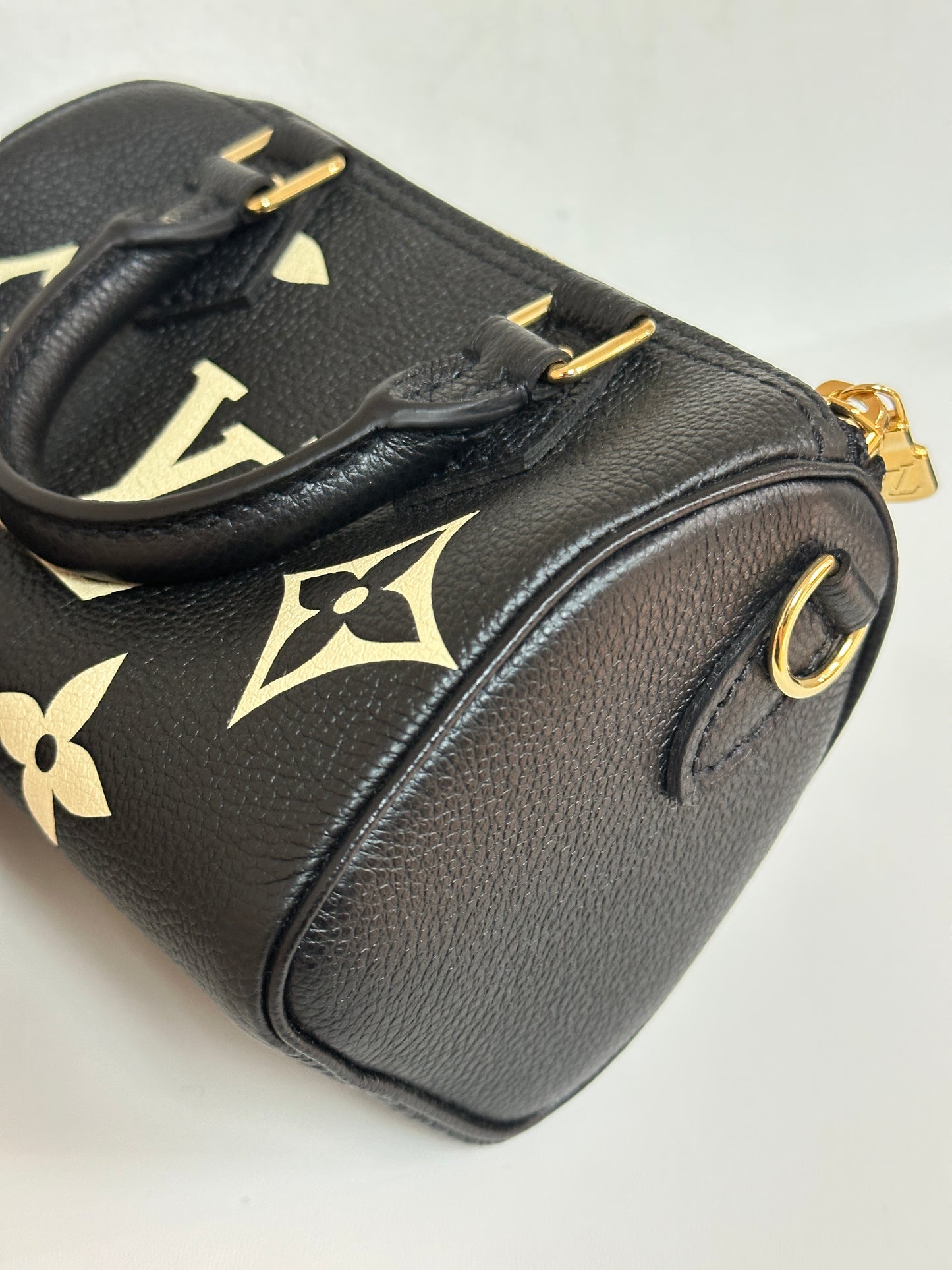 Louis Vuitton Speedy Bandouliere Nano Black Top Handle Bag in Monogram Empreinte Leather GHW