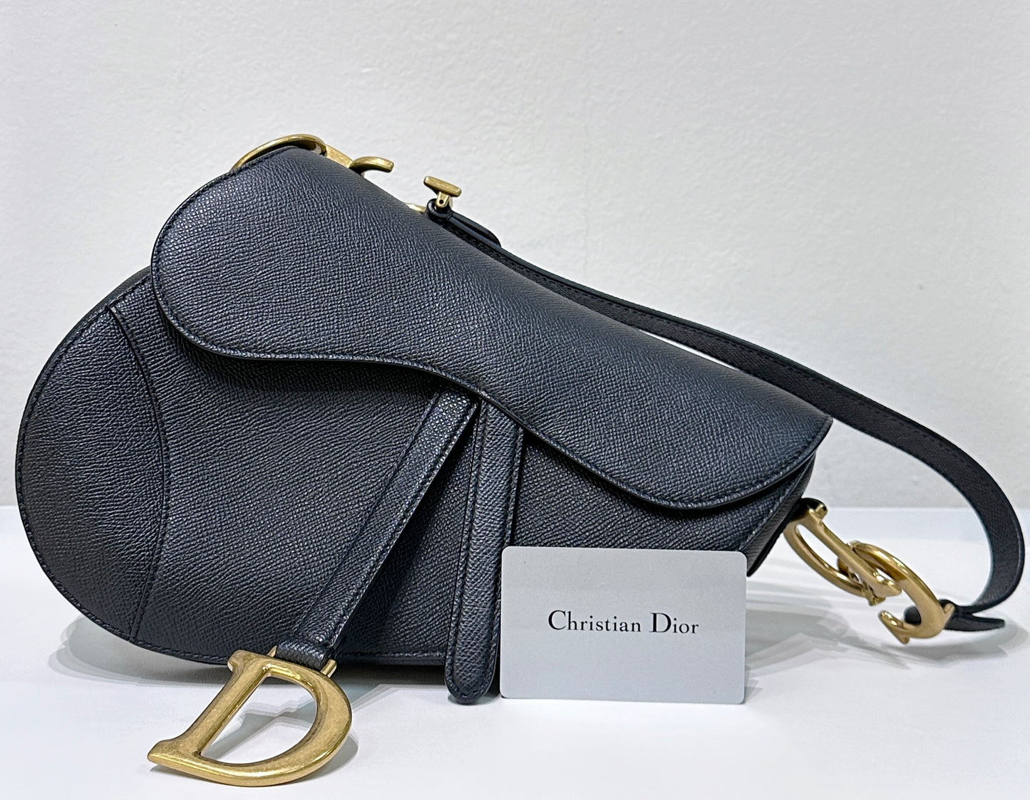 Christian Dior Meidum Leather Saddle Bag Black