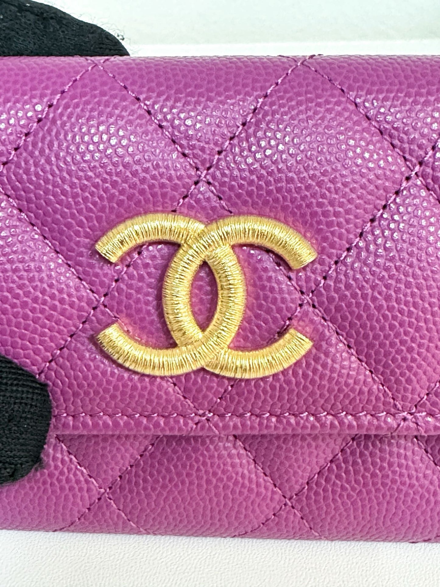 Chanel Card Holder Flag Bag 23B Purple