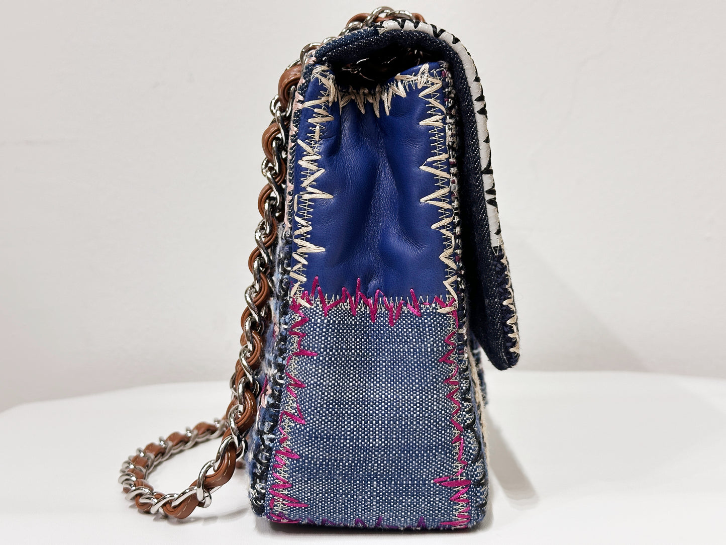 CHANEL TIMELESS PATCHWORK MULTICOLOR JUMBO SINGLE FLAP BAG 1630 holo card