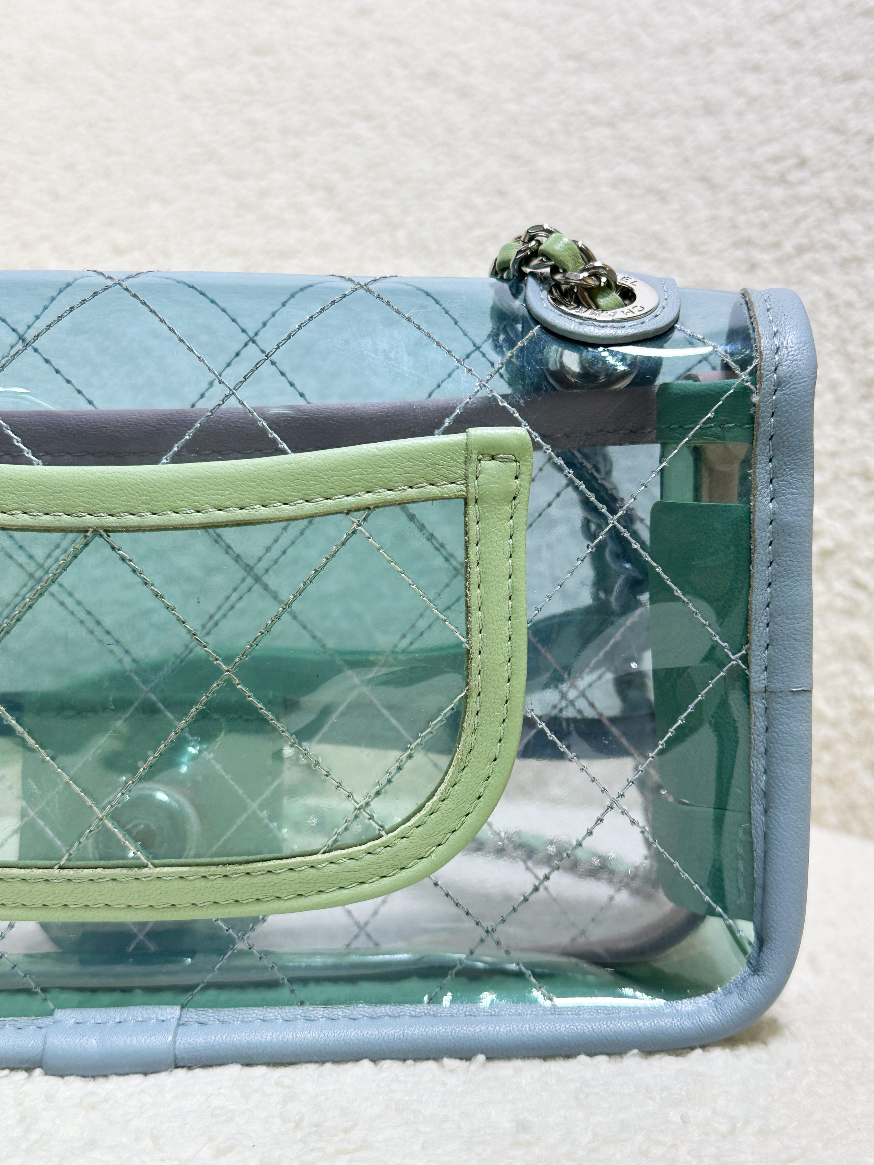 Chanel Coco Splash PVC Mini Flap Bag Blue/Pink/Green 25 holo