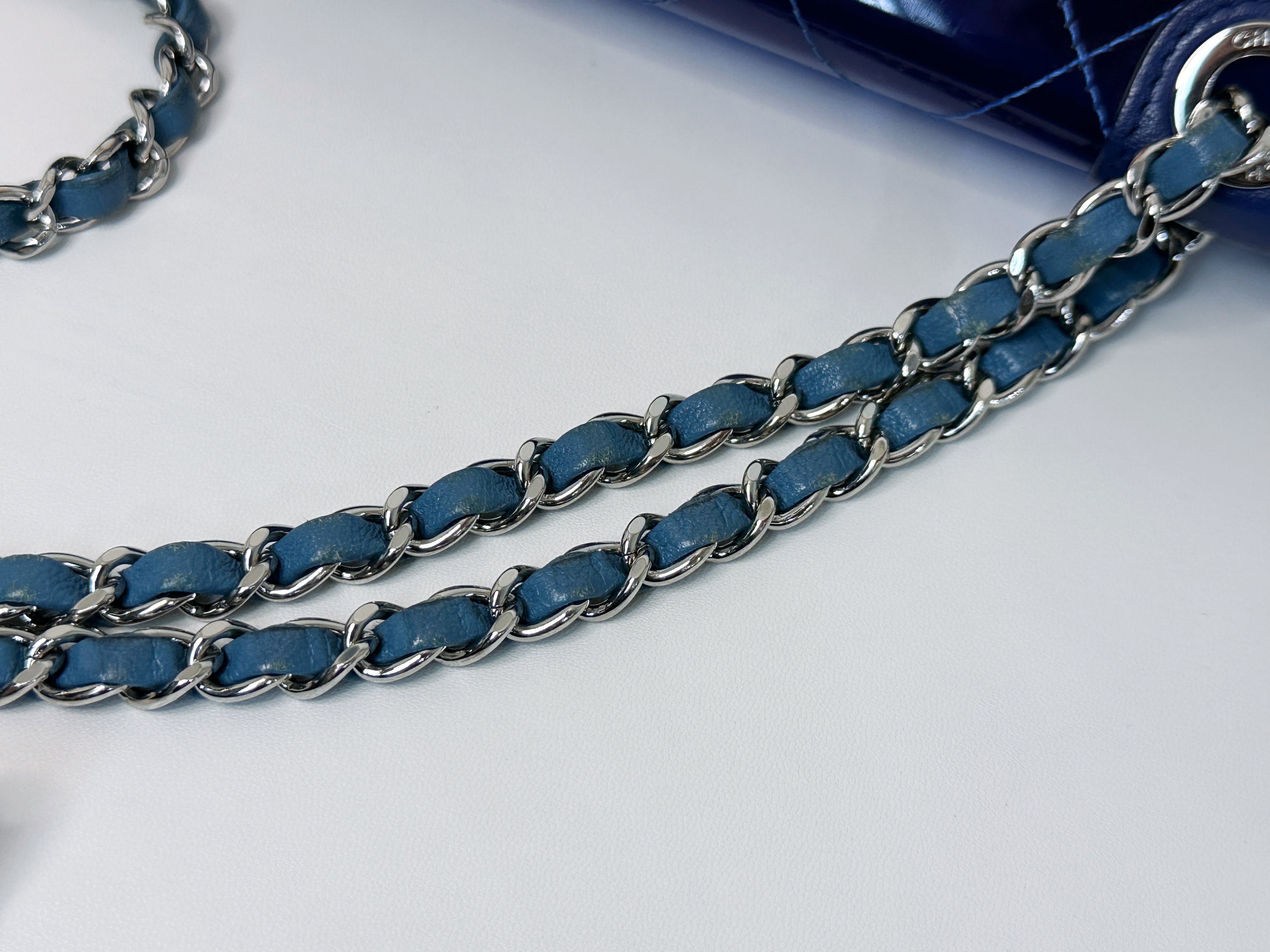 Chanel Blue Coco Splash PVC Medium Flap Bag 2583 holo