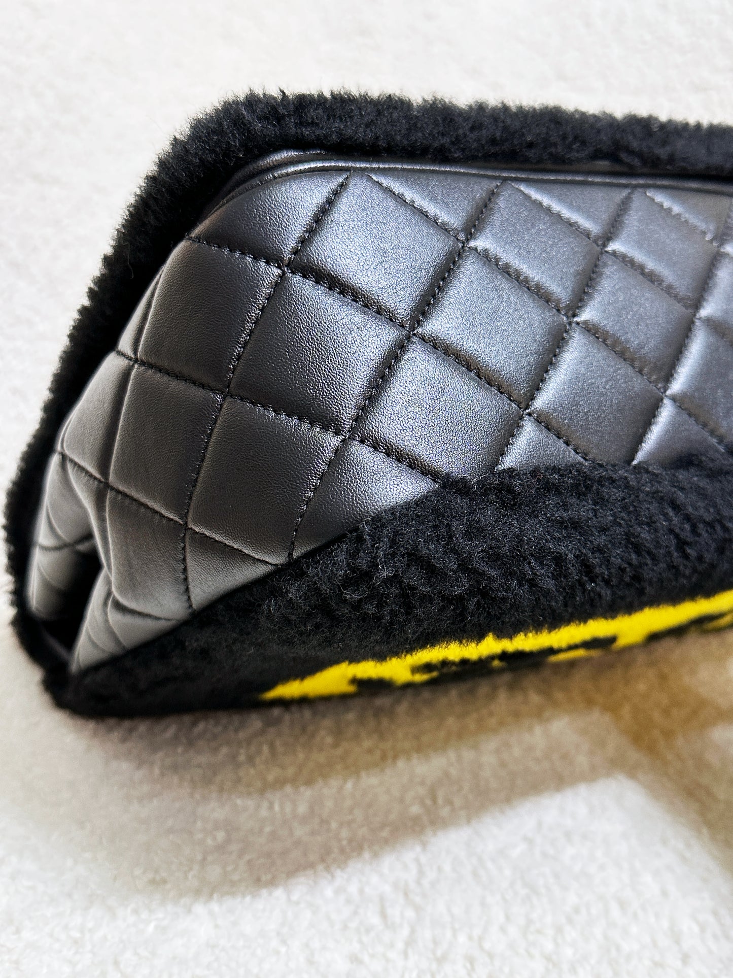 Chanel Jumbo Classic Flap  Maxi Pop Art No. 5 Caption Comic Lambskin Black Multicolor Bag 2030 holo