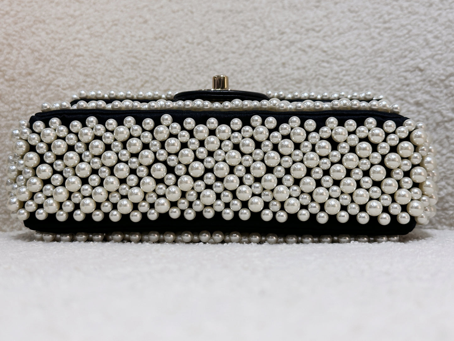 Chanel 19S Pearl On Flap Mini Rectangular Bag LGHW 2750 holo card