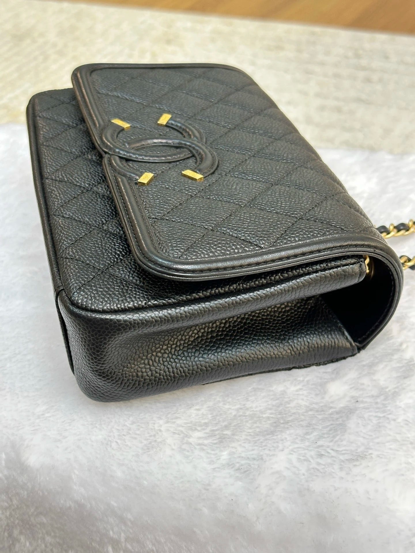 Chanel Caviar Quilted Small CC Filigree Flap Black