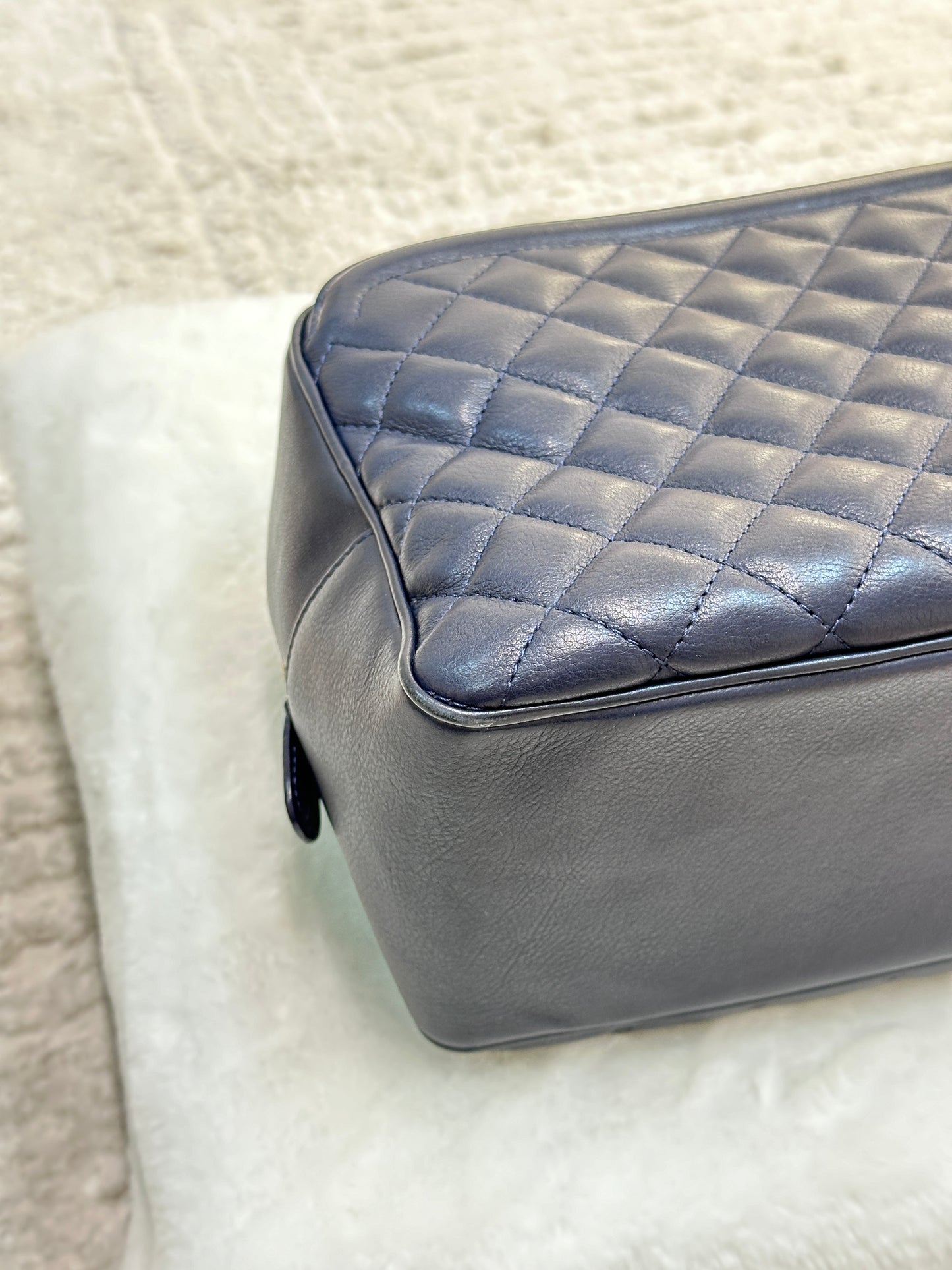 Chanel CC Top Handle Vanity Case Quilted Calfskin Small