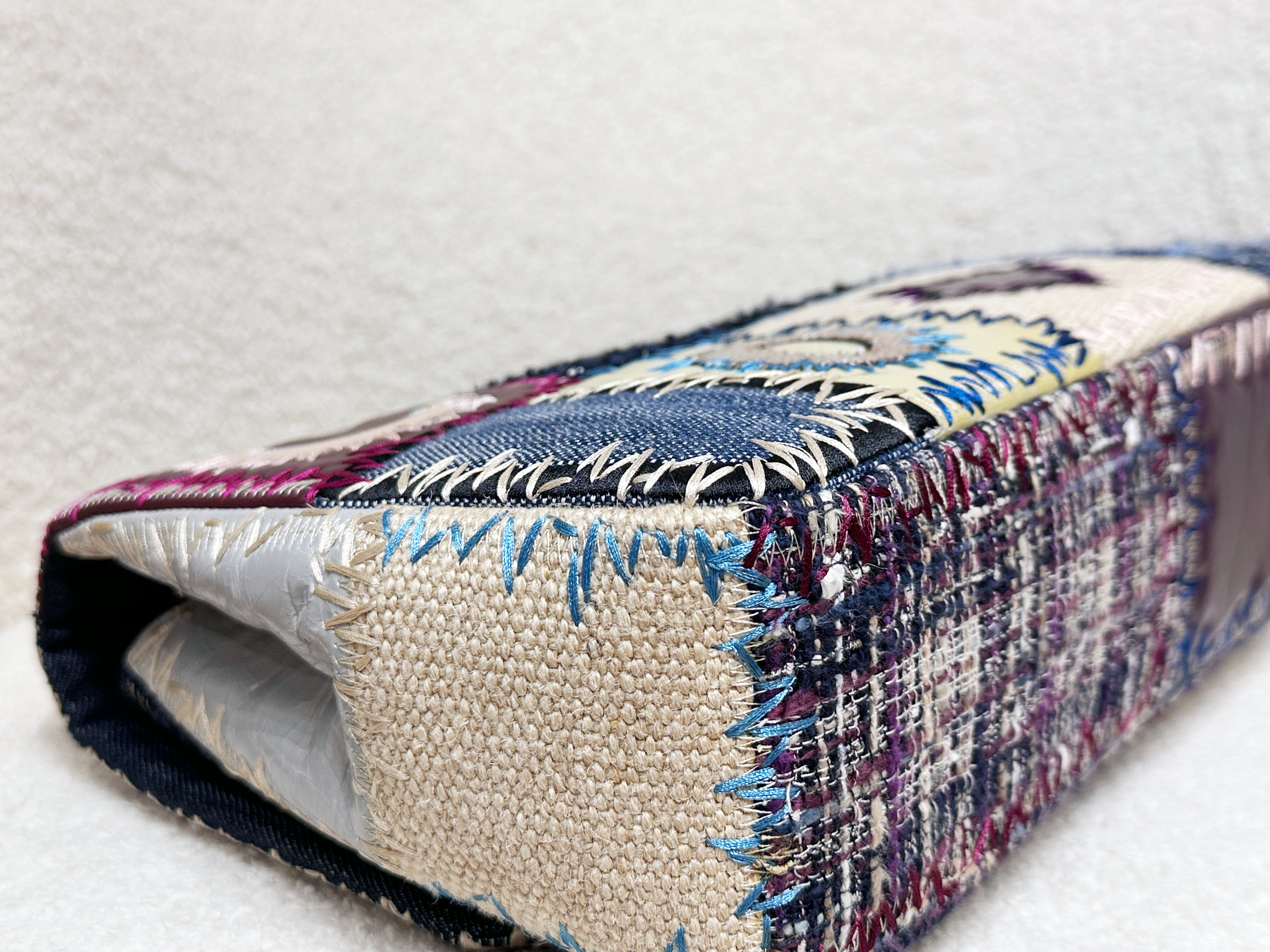 CHANEL TIMELESS PATCHWORK MULTICOLOR JUMBO SINGLE FLAP BAG 1600 holo card