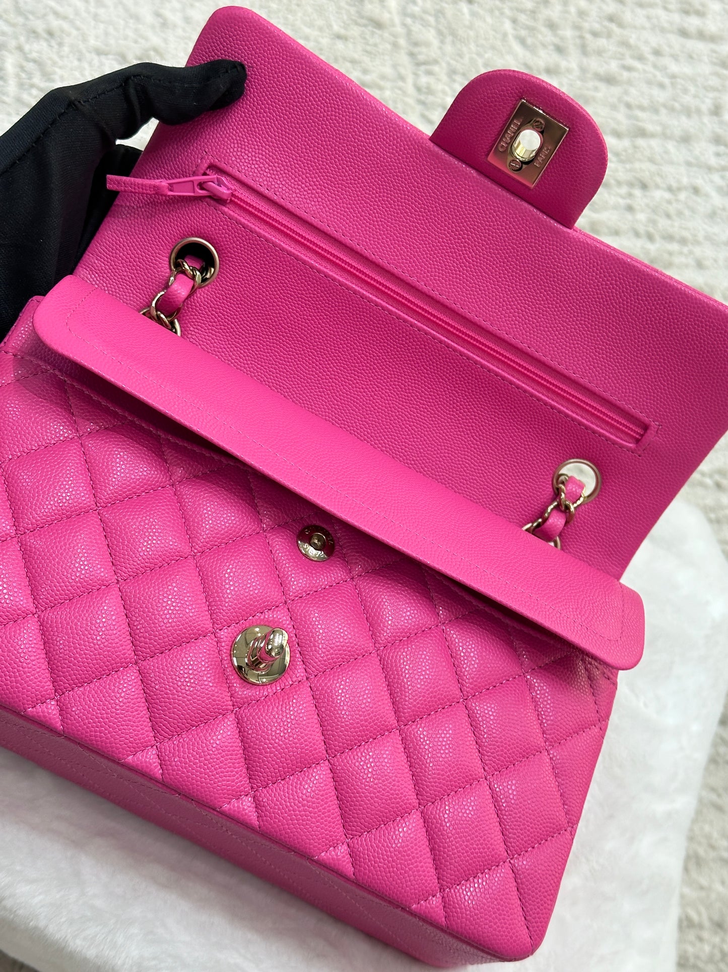 Chanel Classic Quilted Small Double Flap 22K Hot Pink