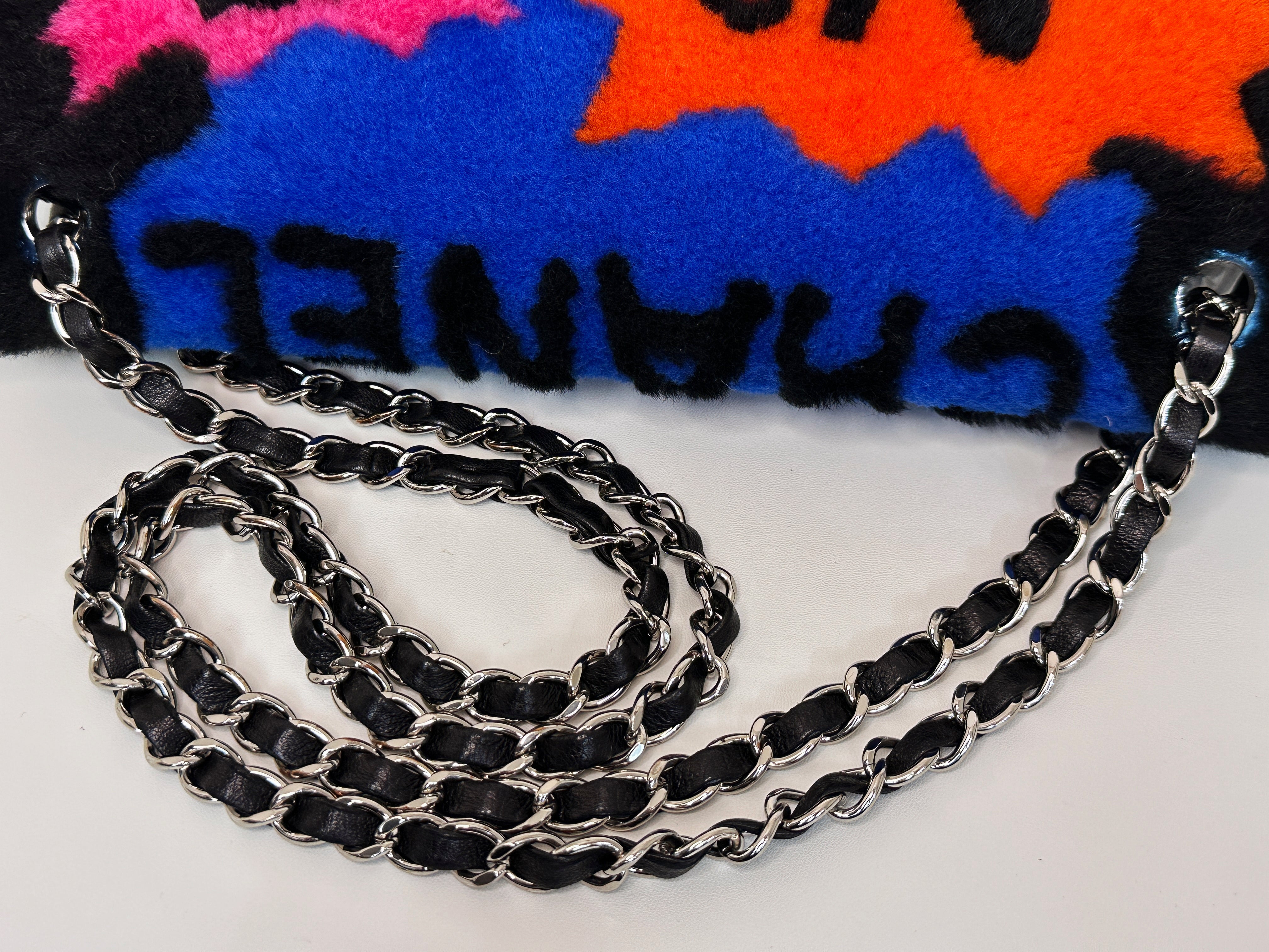 Chanel Medium Classic Flap Pop Art No. 5 Caption Comic Lambskin Black Multicolor Bag 2012 holo card