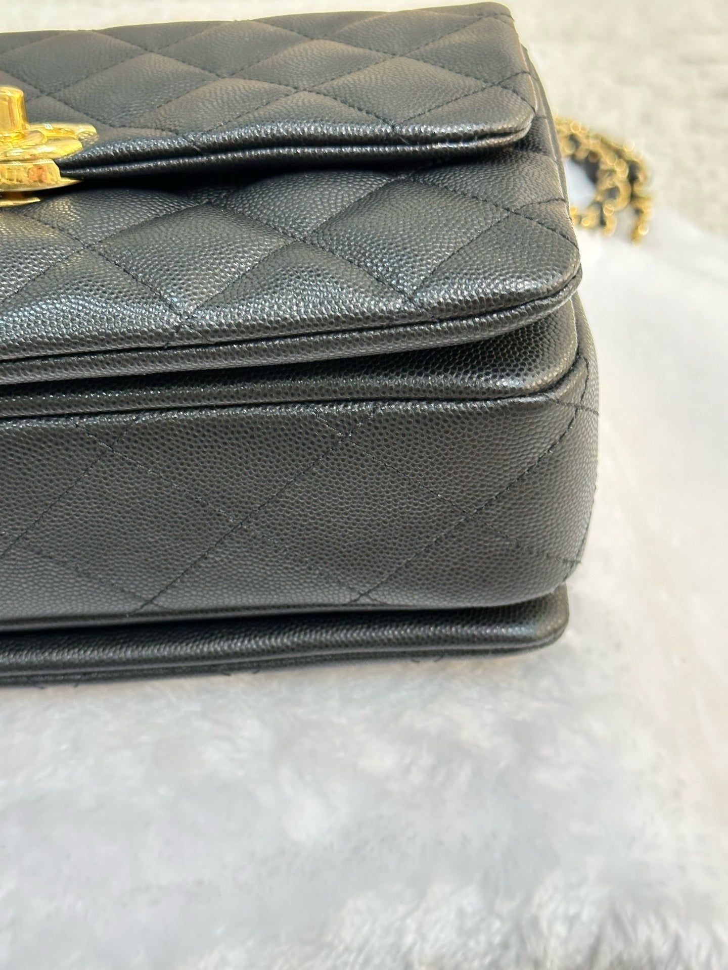 Chanel Caviar Quilted Coco First Flap Black 22K