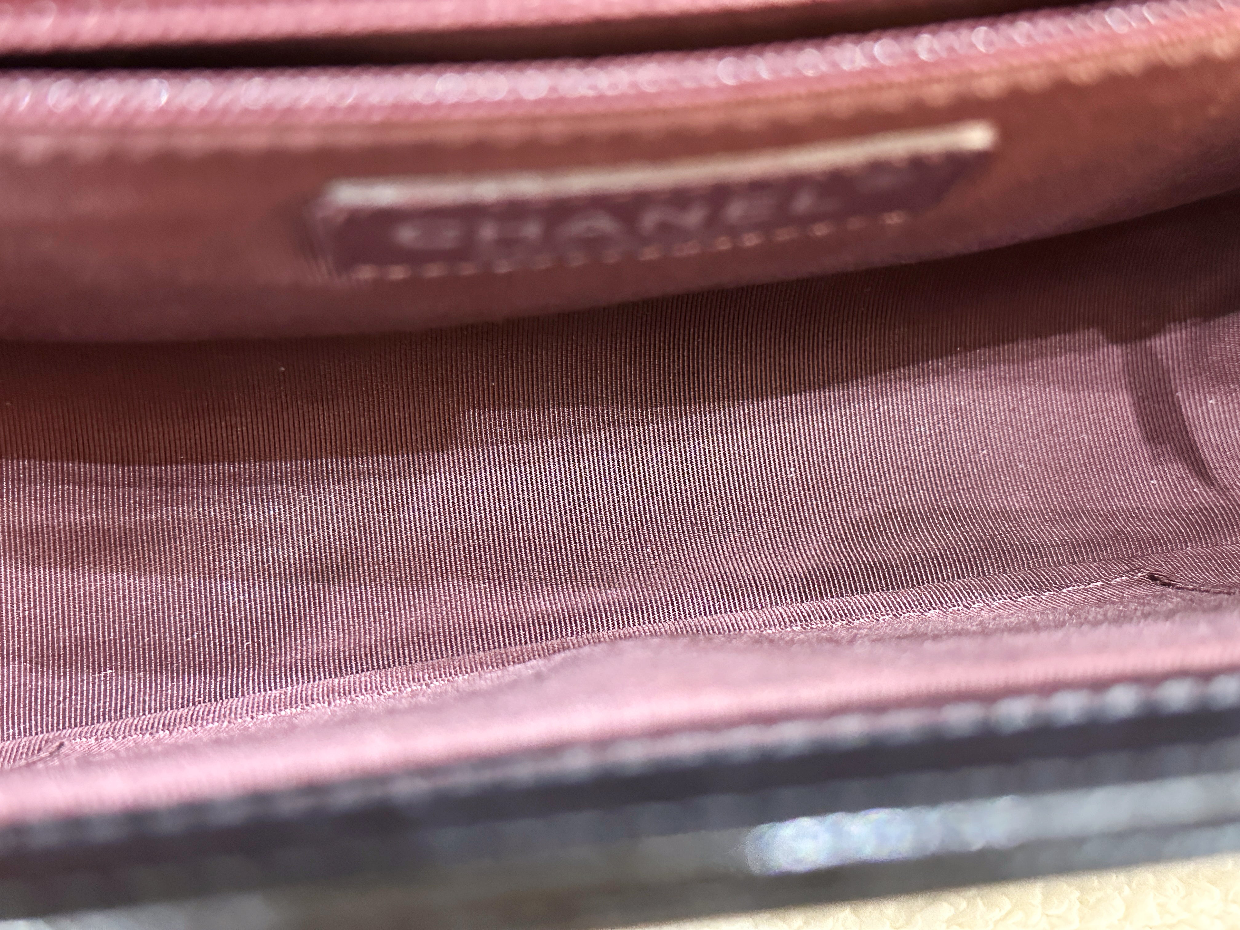 Chanel Boy Black Leather Chain Shoulder Bag 2099 holo card