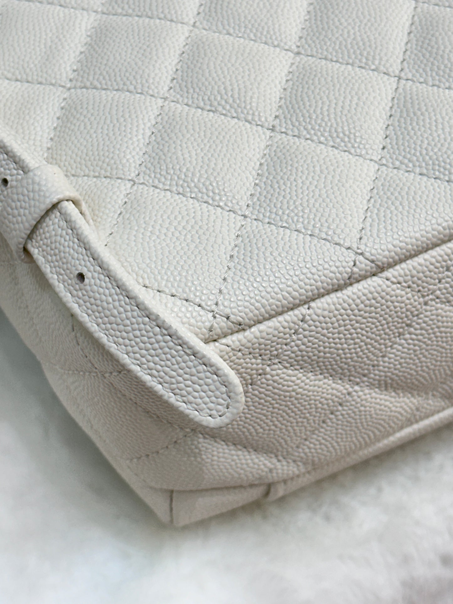 Chanel White CC Day Mini Quilted Backpack