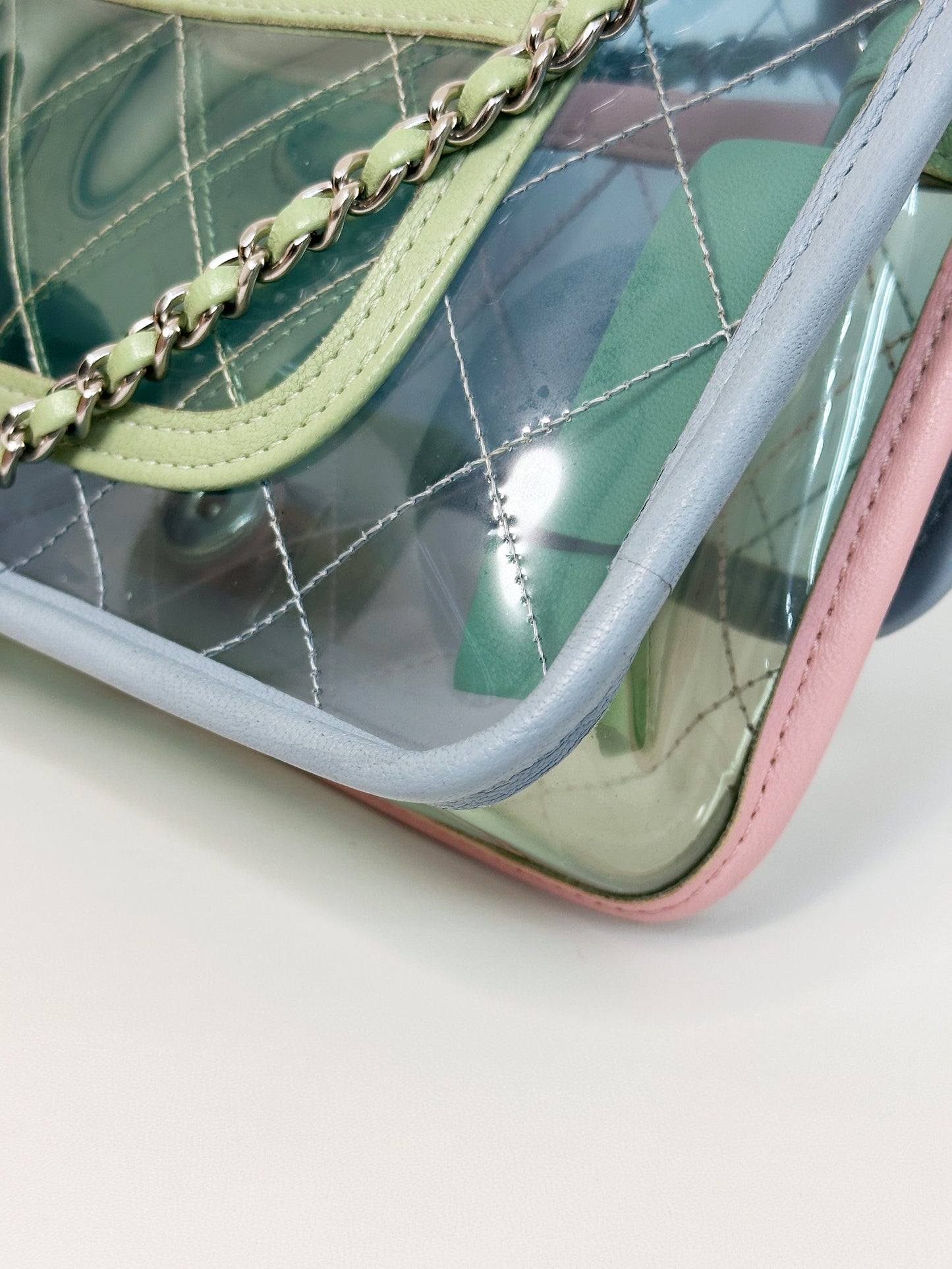 Chanel Coco Splash PVC Mini Flap Bag Blue/Pink/Green 2582 holo