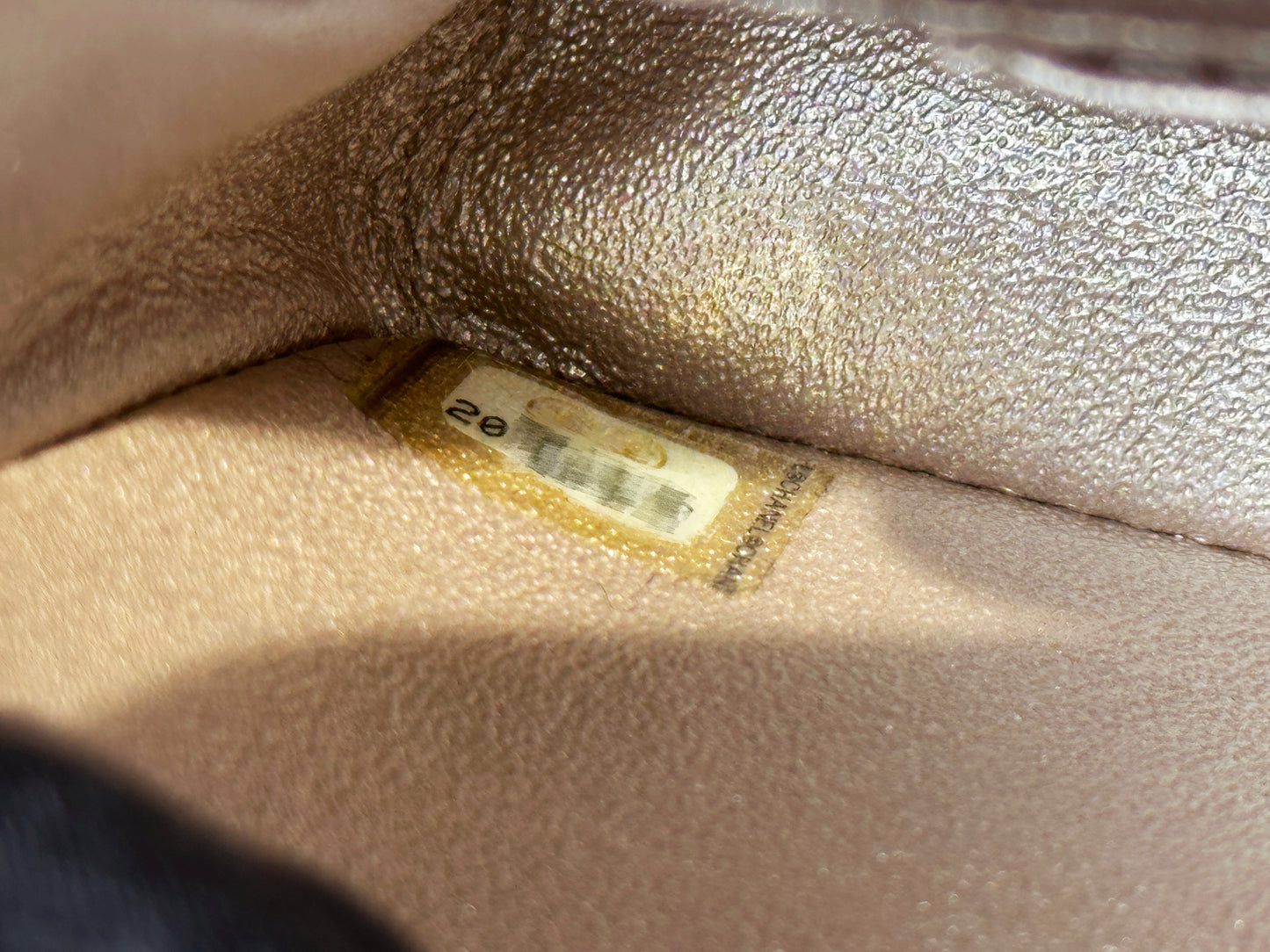 Chanel Camellia Mini Metallic Rose Gold/Pink Lambskin Gold Hardware 2078 holo card