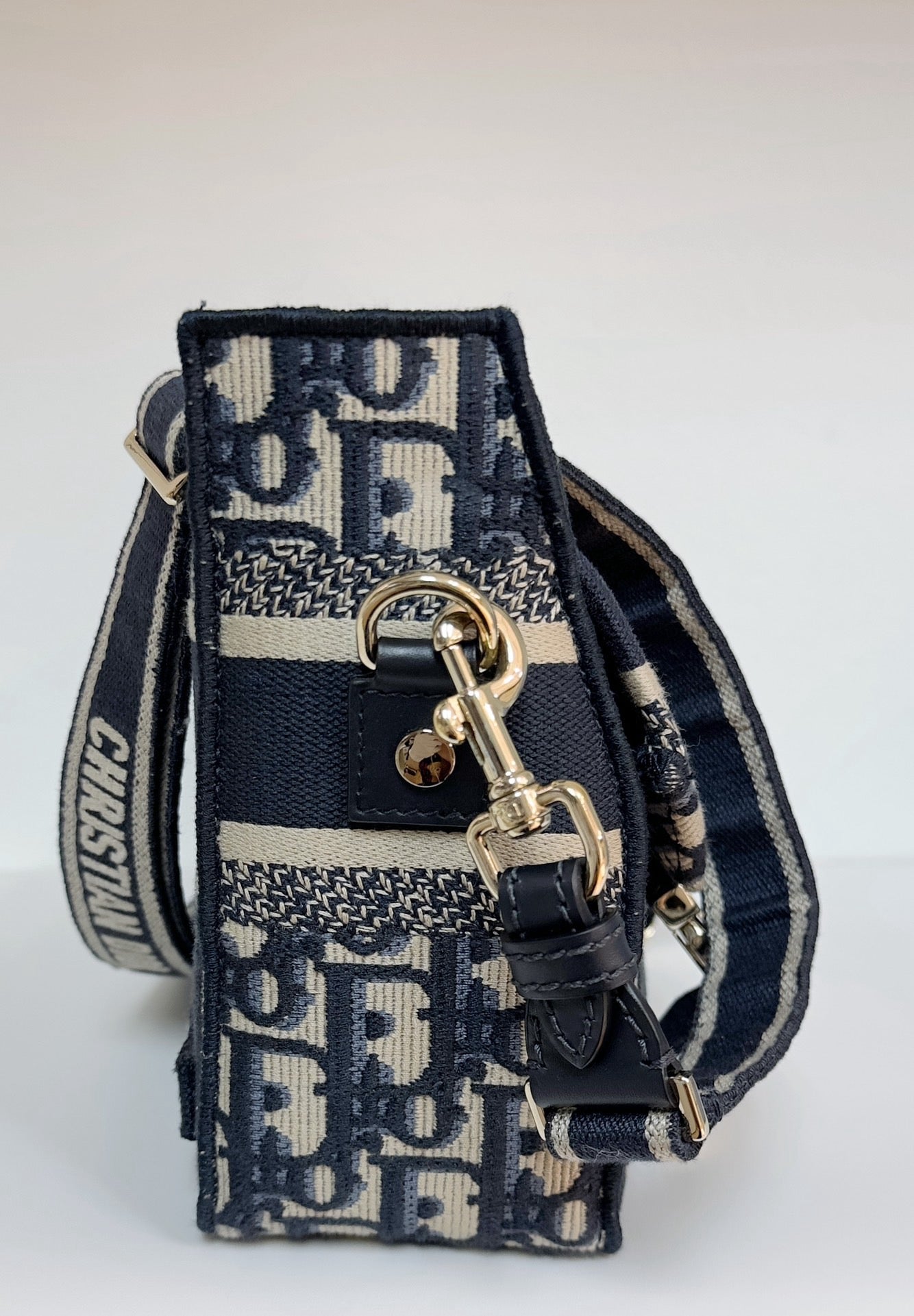 Dior Small Diorcamp Bag in Blue Oblique Embroidery Canvas and LGHW 2022year