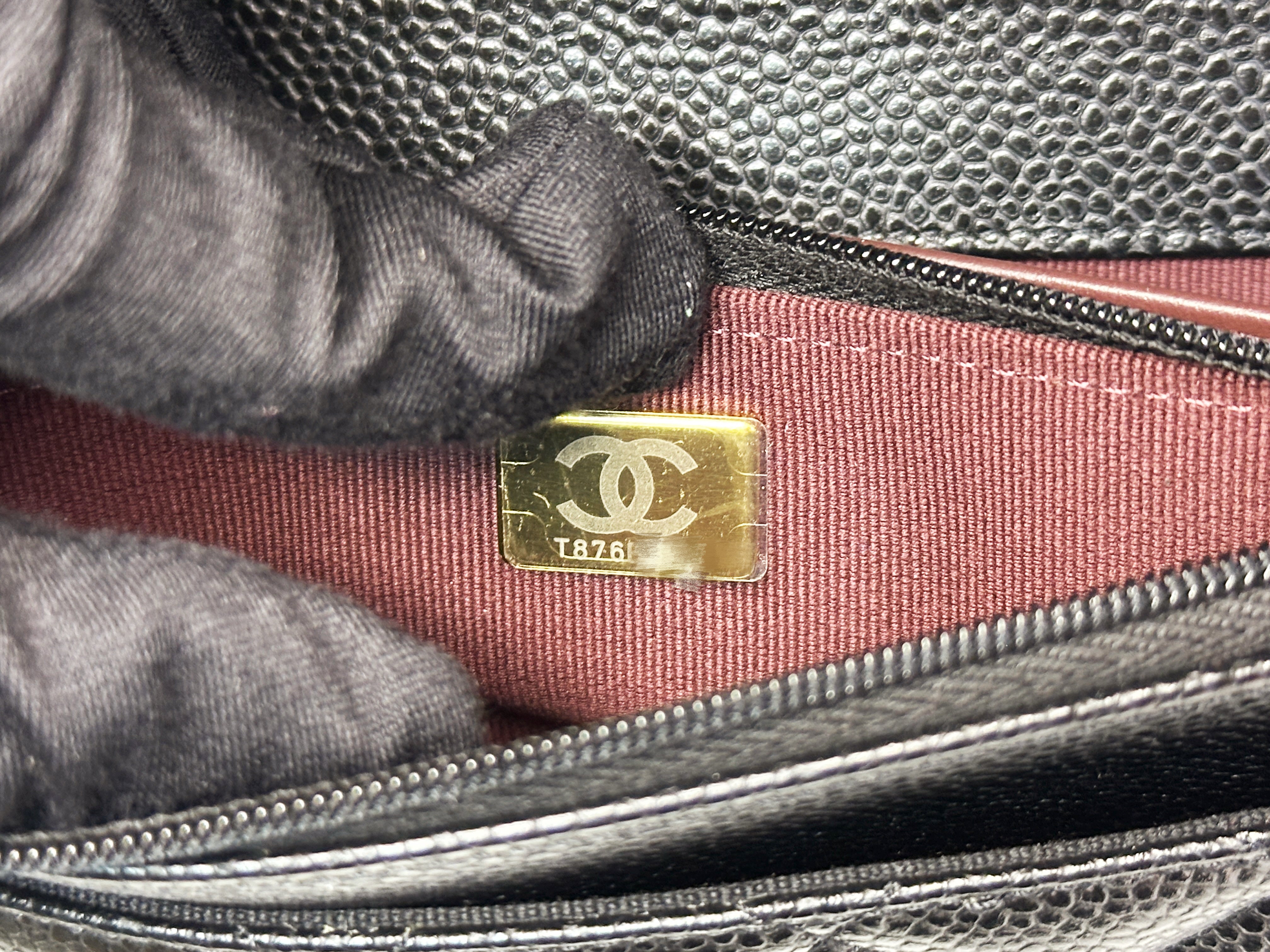 Chanel Classic Wallet on Chain Caviar Black GHW T876 microchip