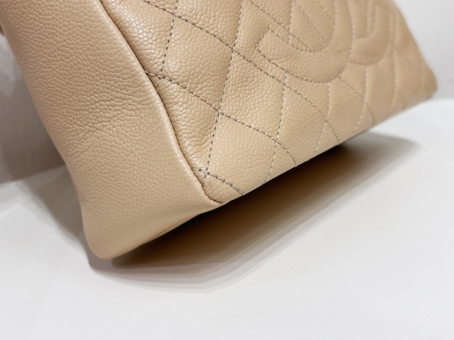 Chanel Caviar Quilted Petit Shopping Tote PST Beige GHW 1551 holo