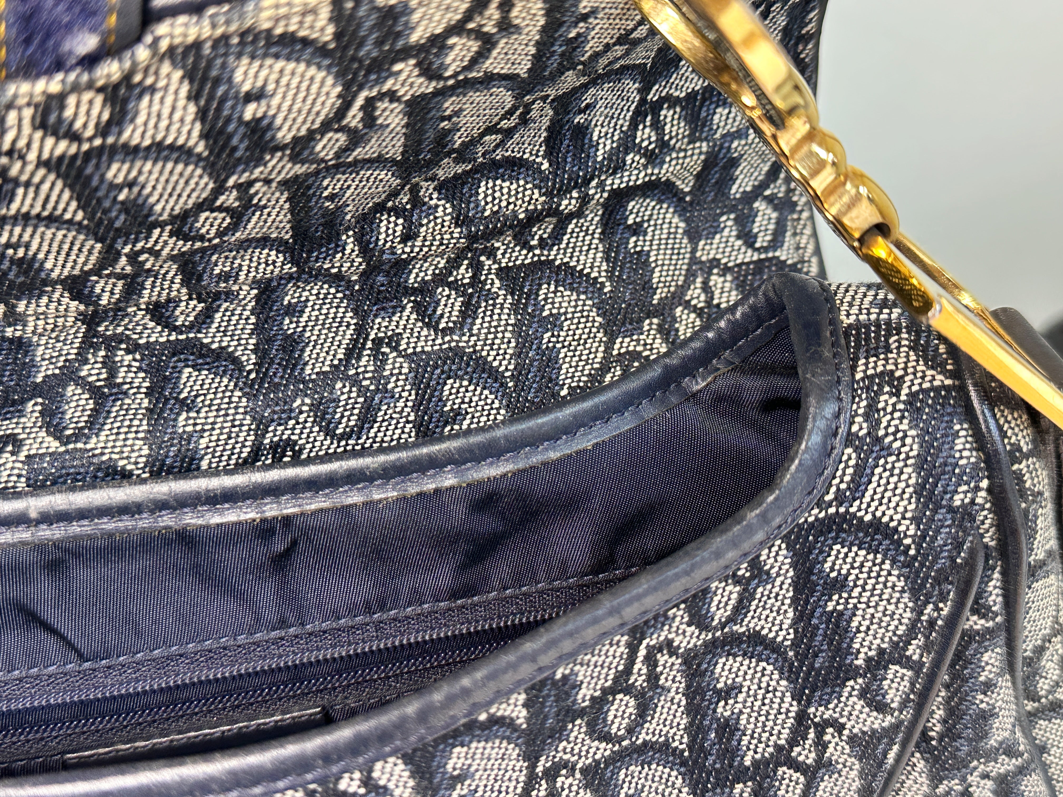 Christian Dior Double Saddle Canvas Navy blue 2001 year