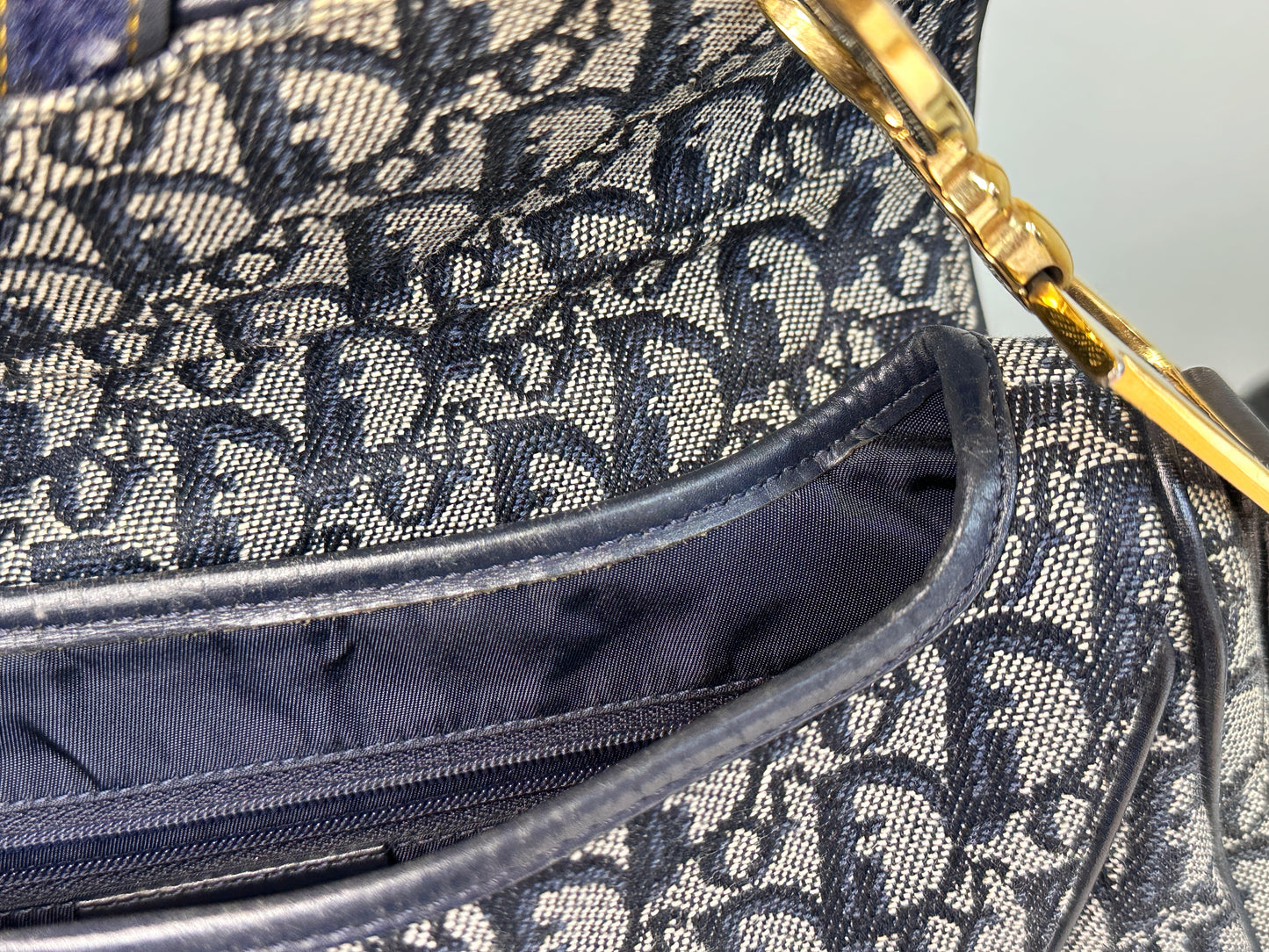 Christian Dior Double Saddle Canvas Navy blue 2001 year