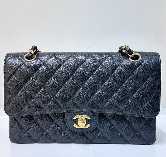 Chanel Medium Classic Flip Caviar Bag Black GHW