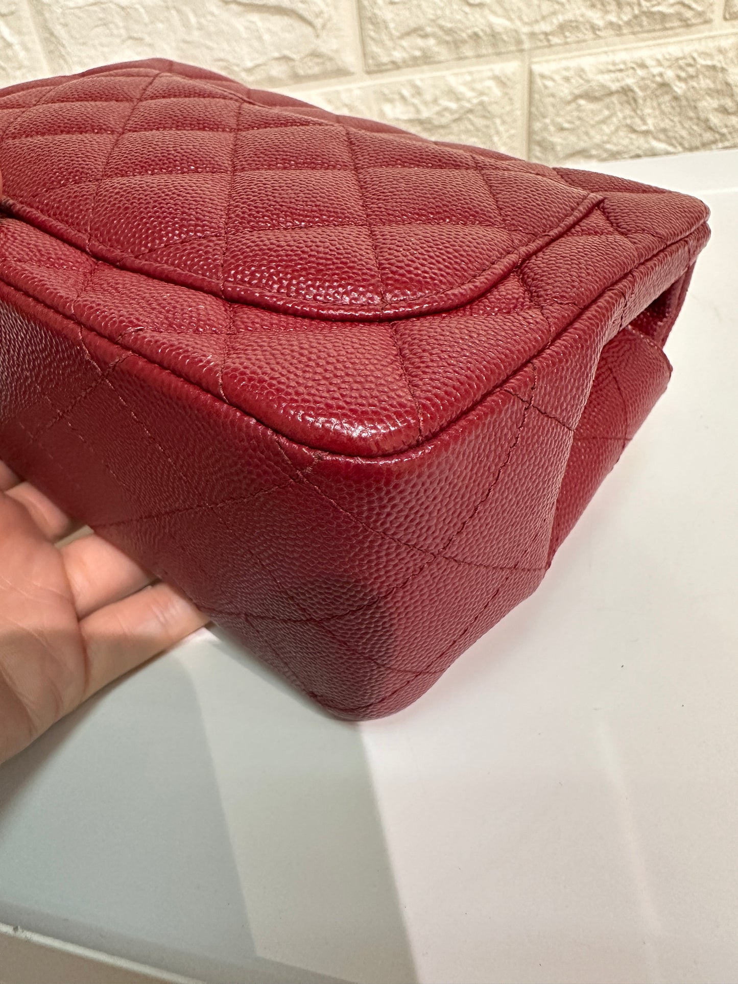 Chanel Classic Square Mini Flap in Red Caviar and SHW