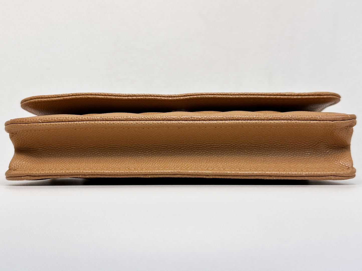 Chanel 23P Caramel Dark Beige Caviar Classic Quilted Wallet on chain LGHW UK27 microchip