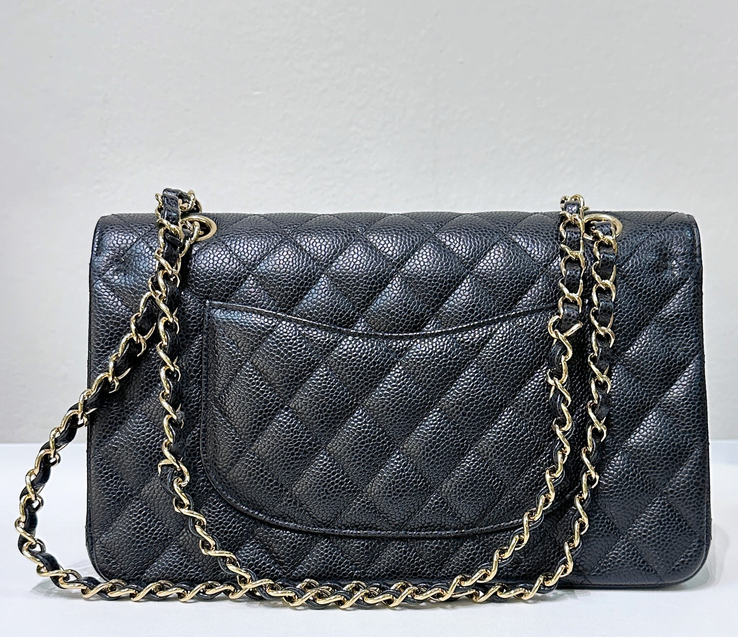 Chanel Medium Classic Caviar Double Flap Black GHW