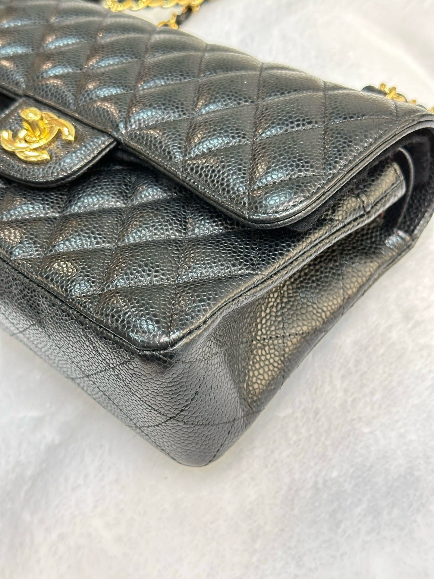 Chanel Small Classic Quilted Caviar Double Flap Bag Black