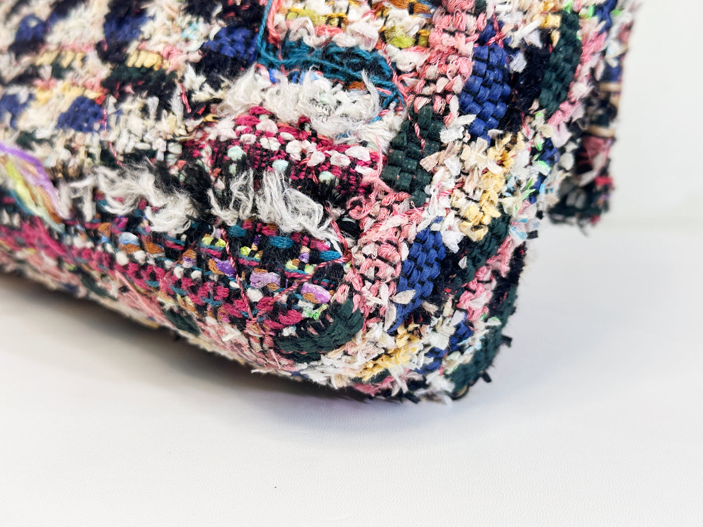 Chanel Pom Pom CC Quilted Tweed Medium Flap Bag