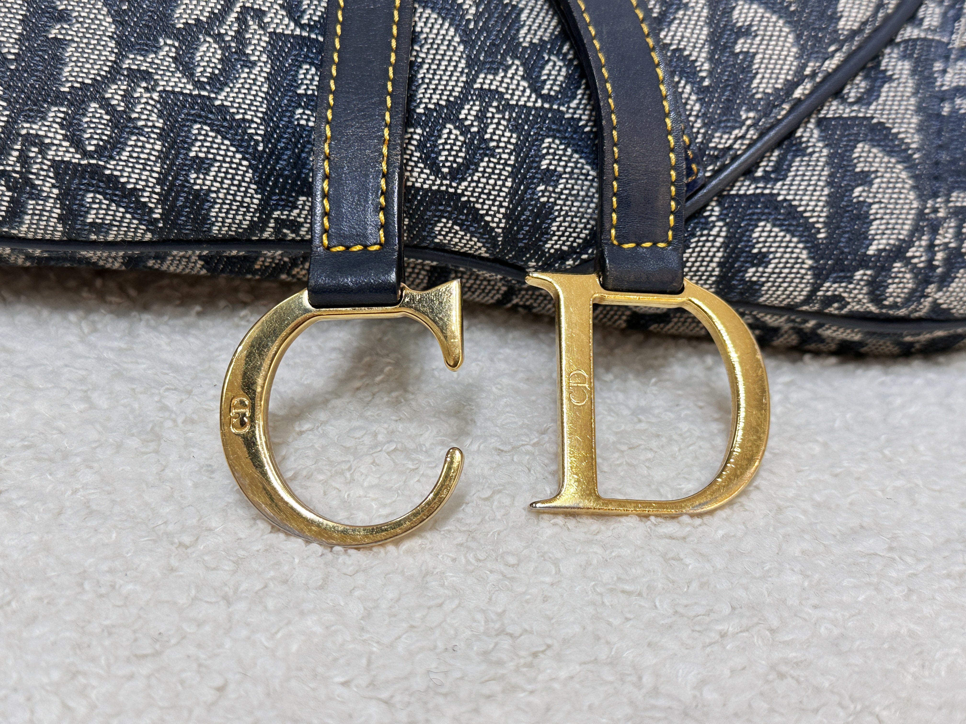 Christian Dior Double Saddle Canvas Navy blue 2001 year