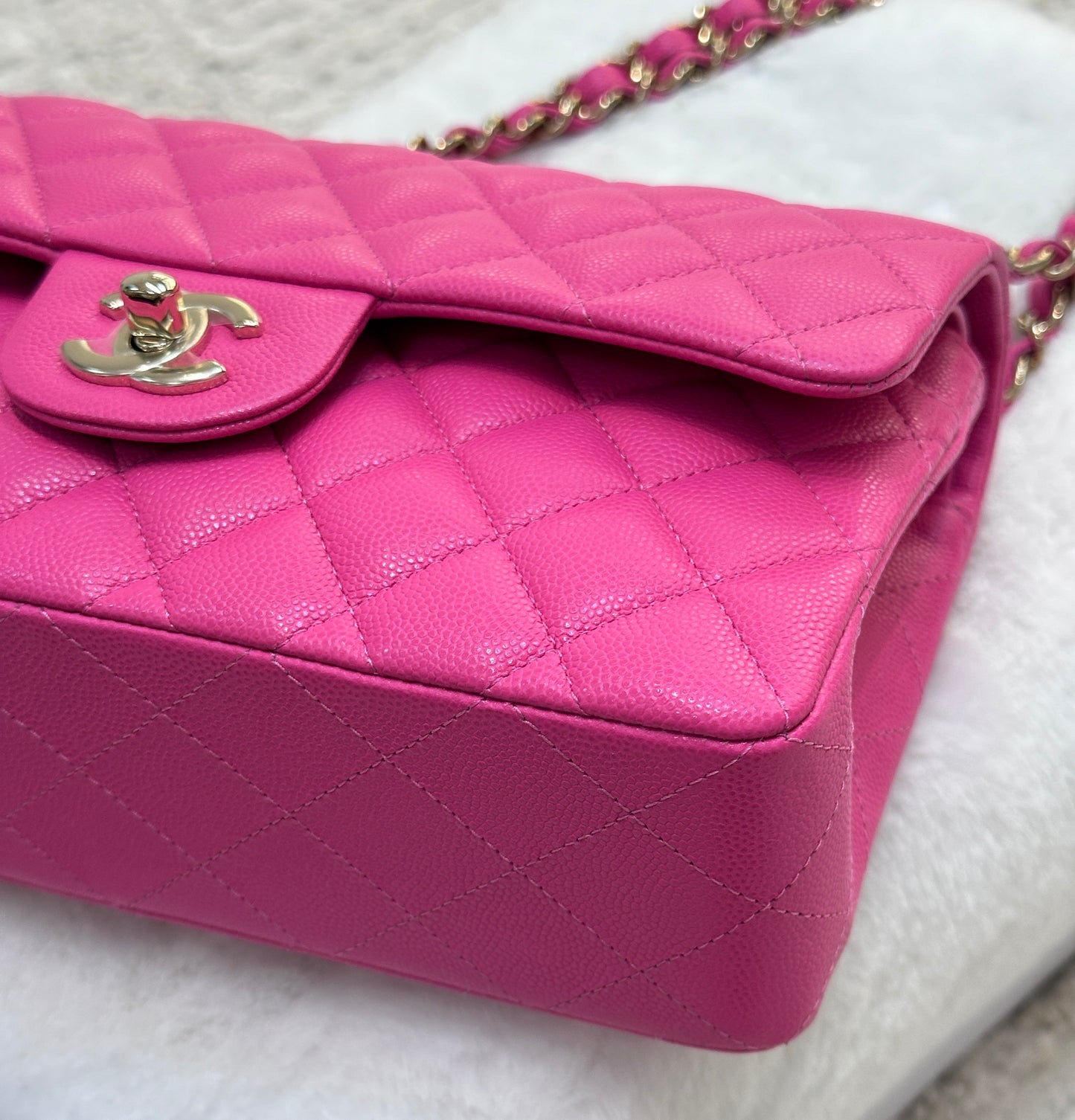 Chanel Classic Quilted Small Double Flap 22K Hot Pink