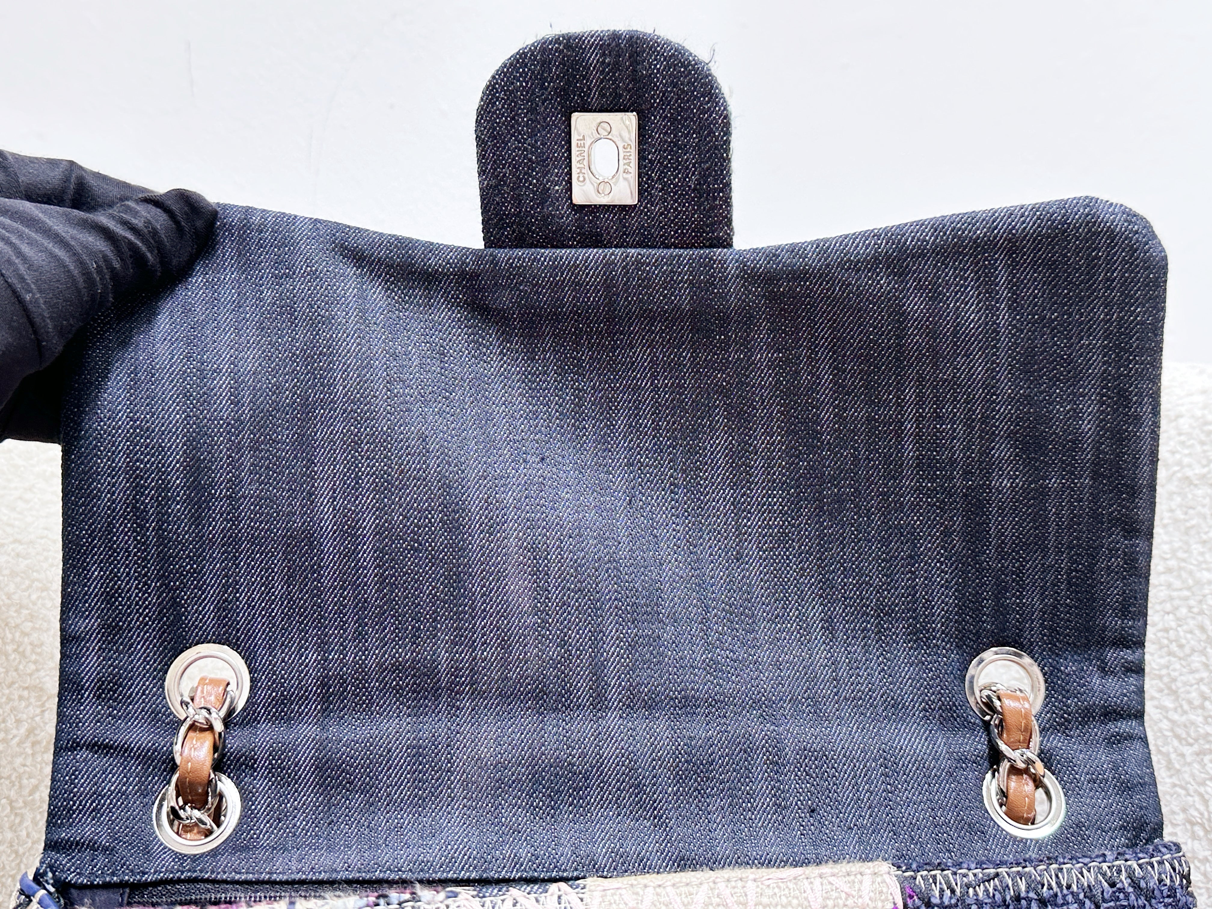 CHANEL TIMELESS PATCHWORK MULTICOLOR JUMBO SINGLE FLAP BAG 1600 holo card